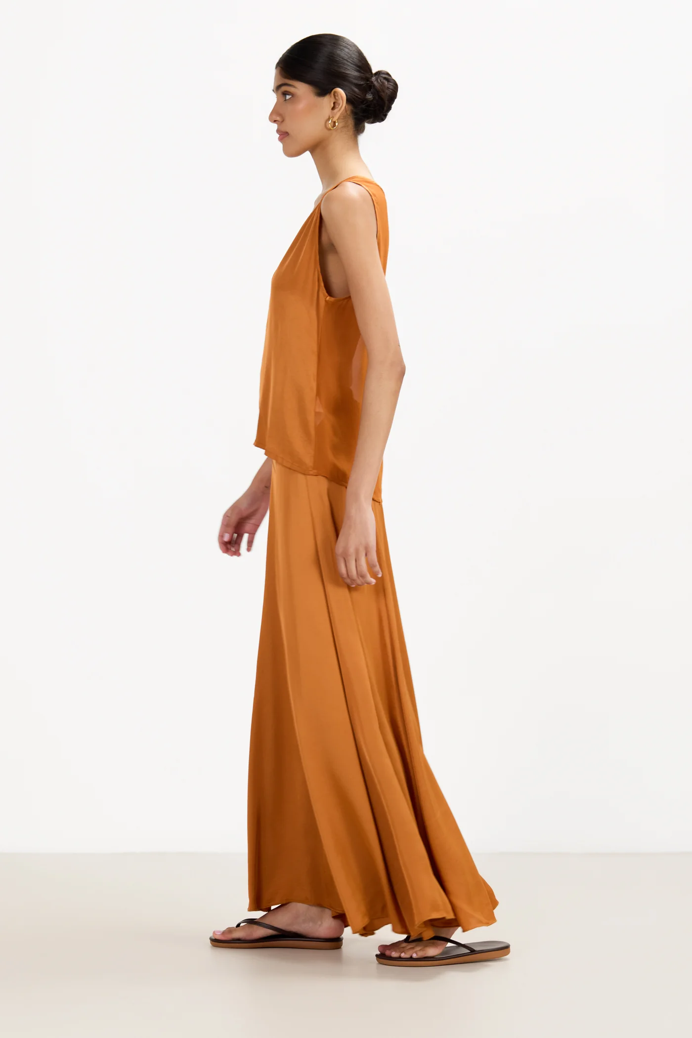 Gigi Satin Trousers | Sunset Orange - Image 5