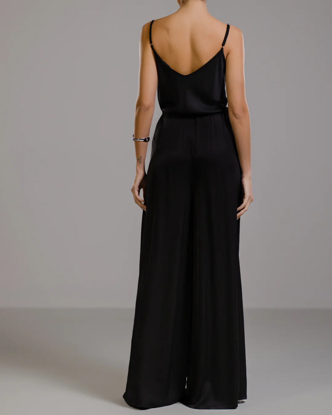 Helena Elastic Waist Satin Trousers | Black - Image 6