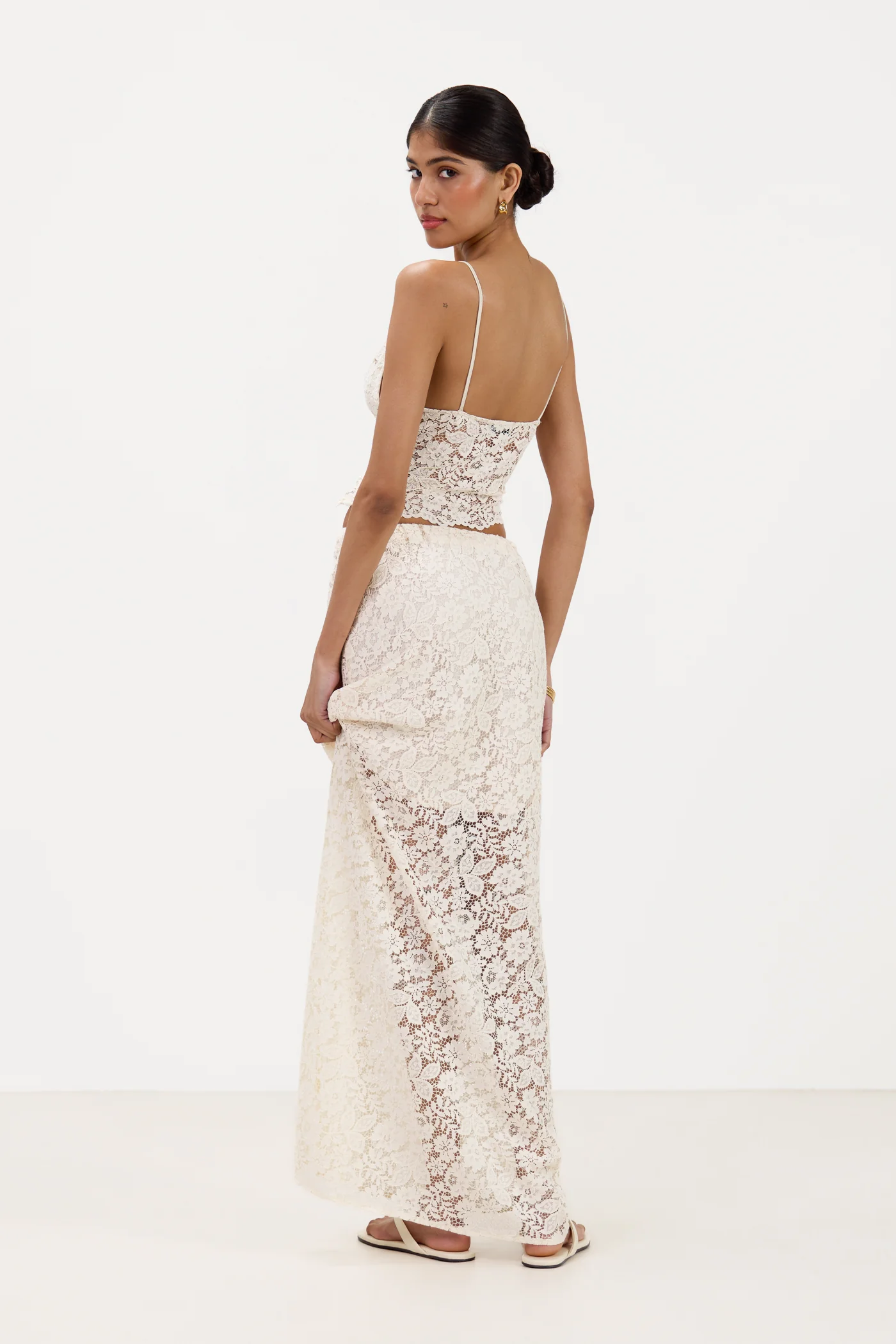 Inaya Lace Maxi Skirt | Cream - Image 3