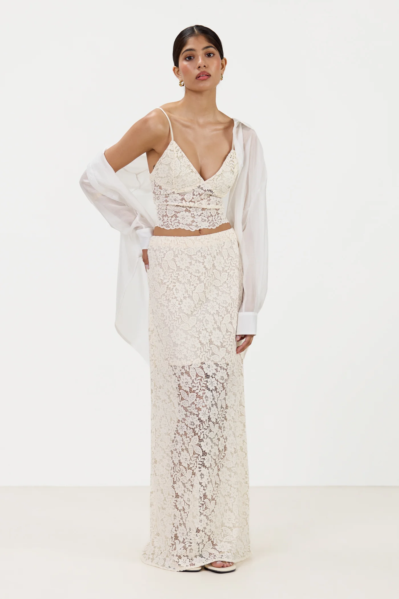Inaya Lace Maxi Skirt | Cream - Image 4