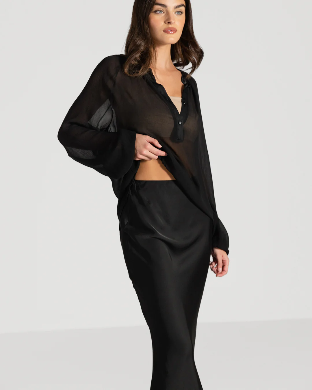Jade Sheer Top | Black