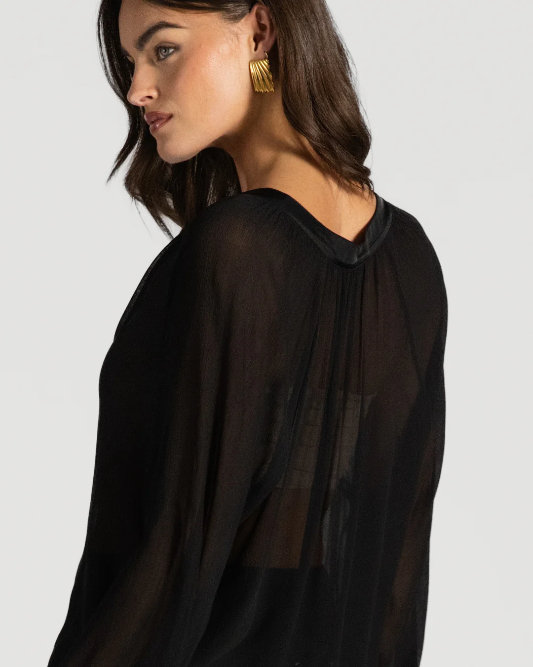 Jade Sheer Top | Black - Image 3