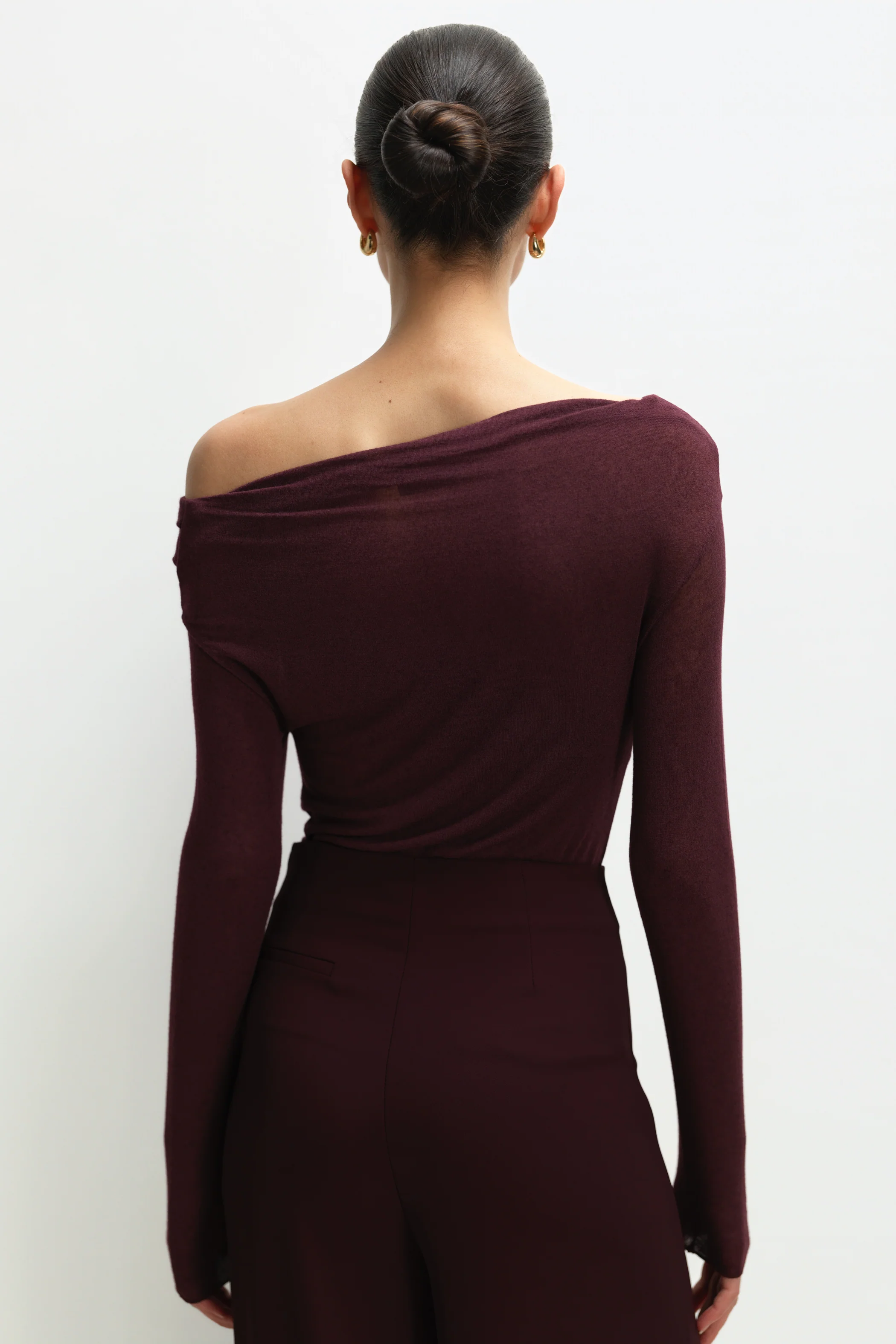 Josephine Asymmetric Top | Amethyst Plum | Modal-Cashmere - Image 2