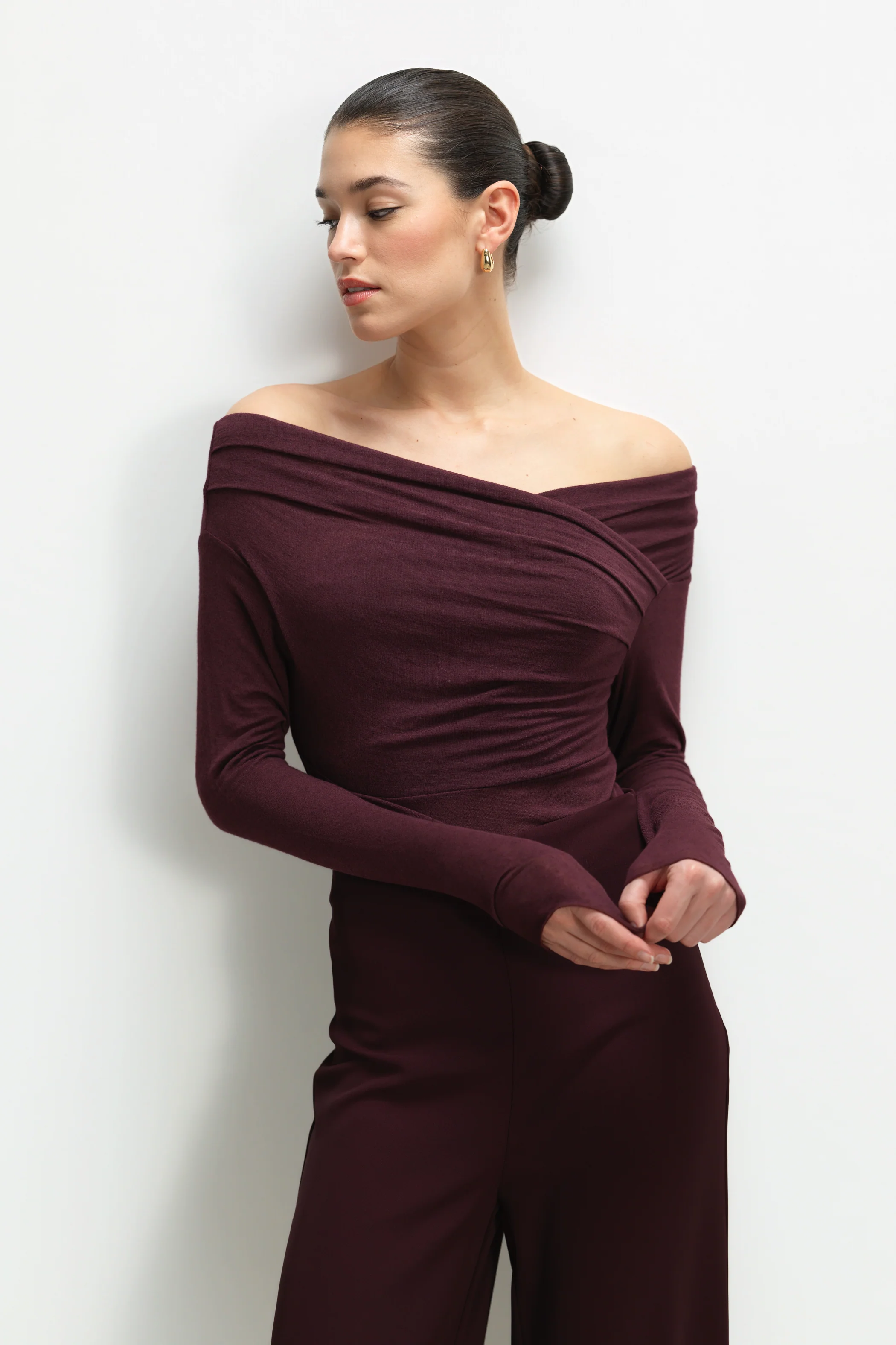Josephine Asymmetric Top | Amethyst Plum | Modal-Cashmere - Image 4