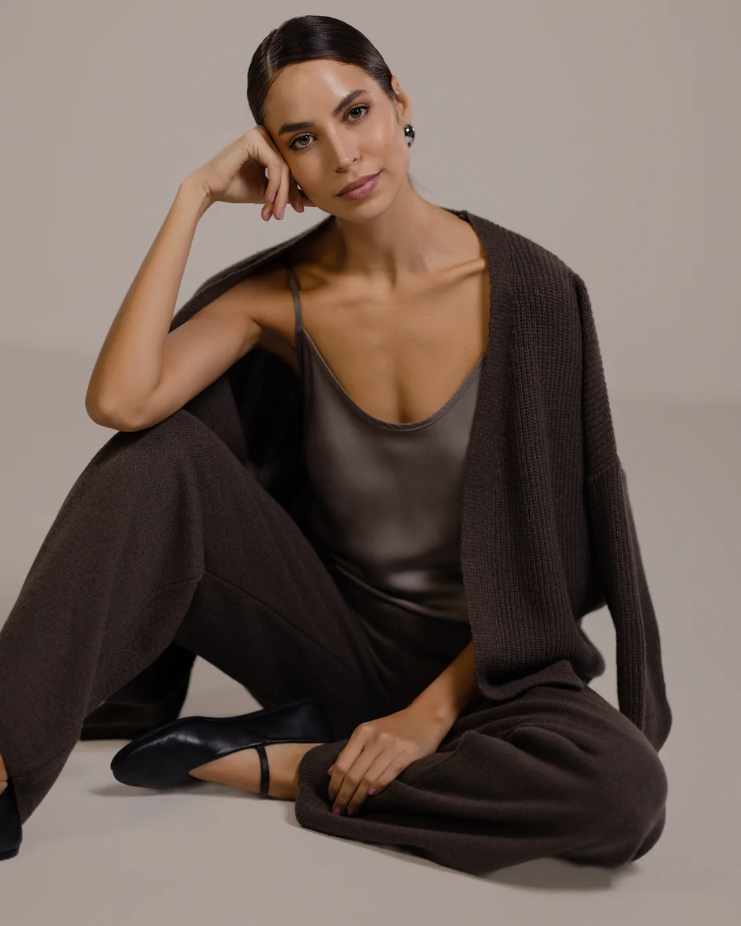 Joyce Open Cardigan | Espresso Brown | Cashmere-Wool Blend - Image 4