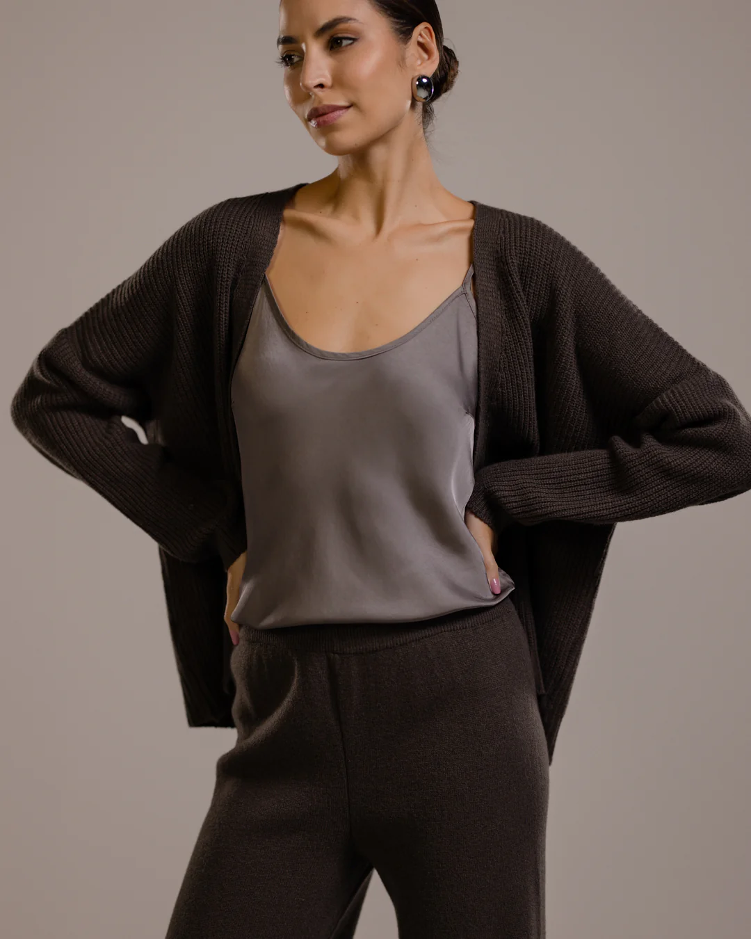 Joyce Open Cardigan | Espresso Brown | Cashmere-Wool Blend - Image 5