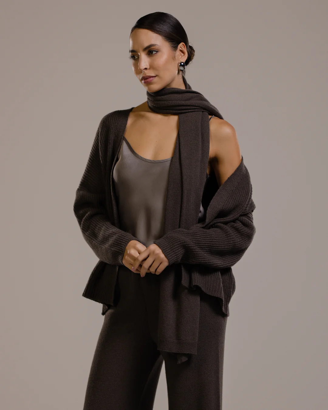 Joyce Open Cardigan | Espresso Brown | Cashmere-Wool Blend - Image 7