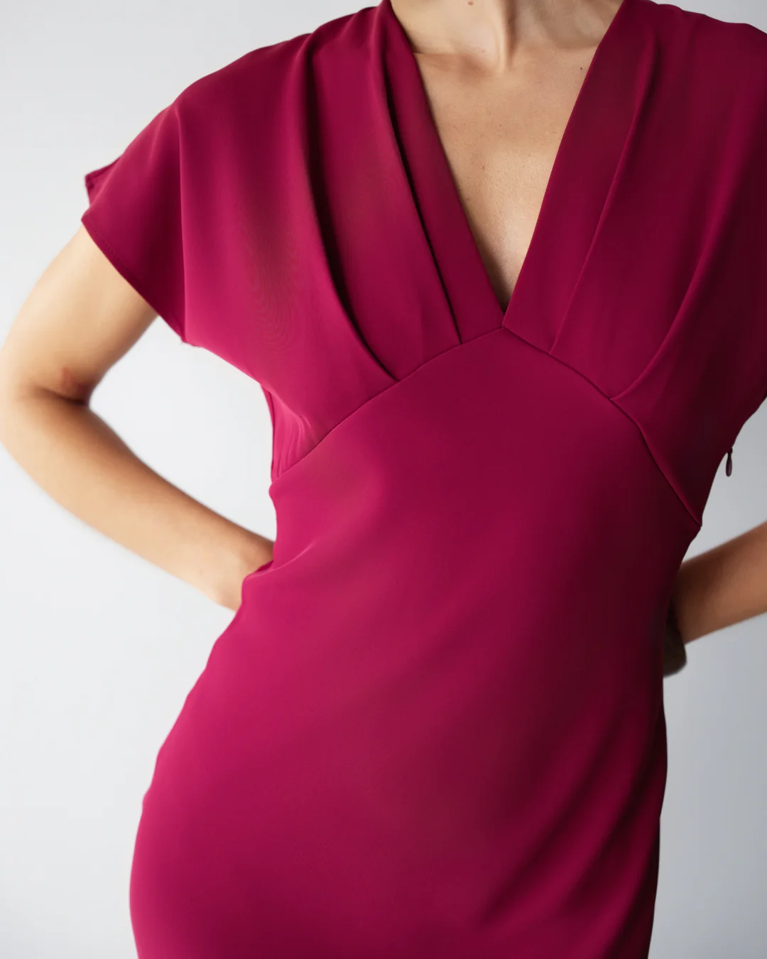 Juliette V Neck Dress | Burgundy - Image 6