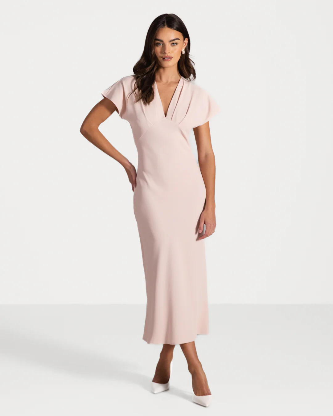 Juliette V Neck Dress | Dusty Pink - Image 5