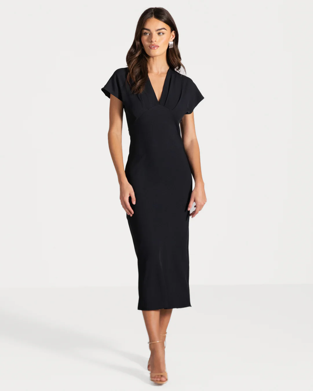 Juliette V Neck Dress | Navy