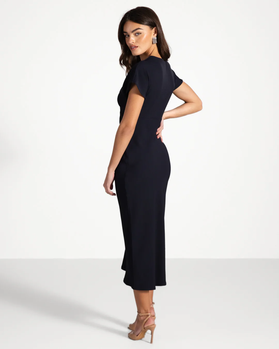 Juliette V Neck Dress | Navy - Image 4
