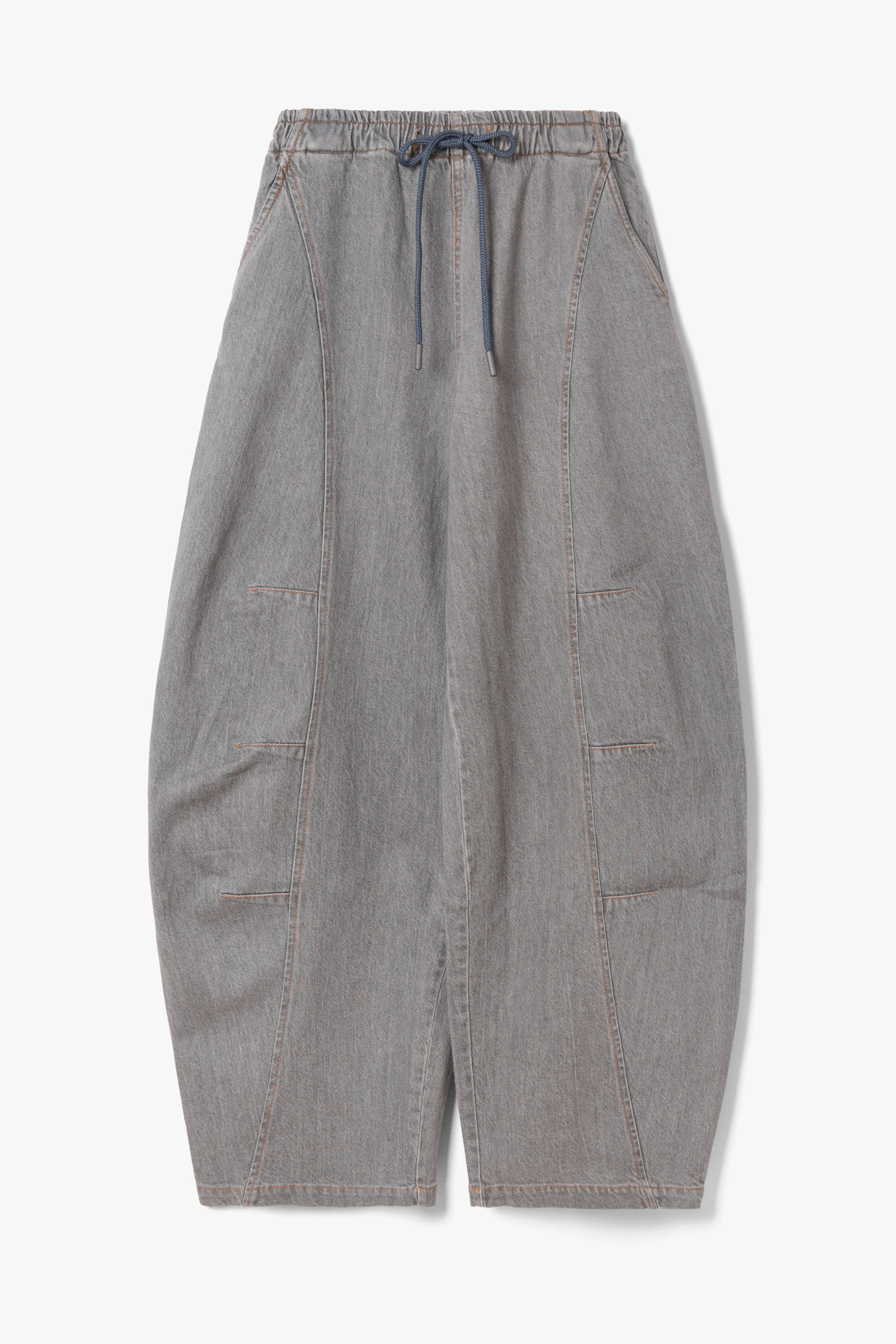 Juno Elastic Waist Barrel Jeans | Washed Grey - Image 4