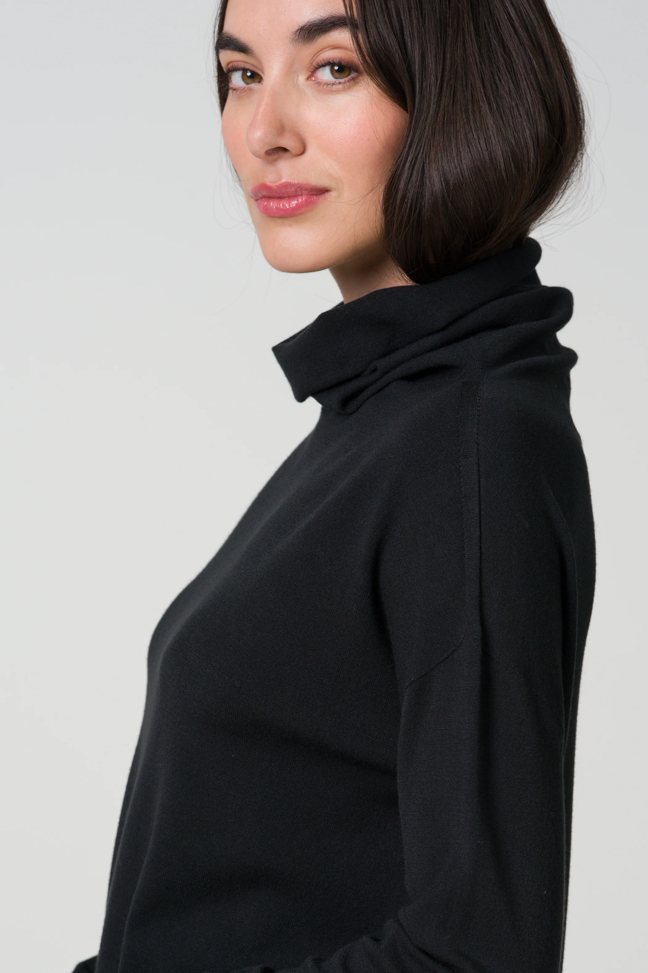 Kaia Roll Neck | Black | Fine Knit - Image 2