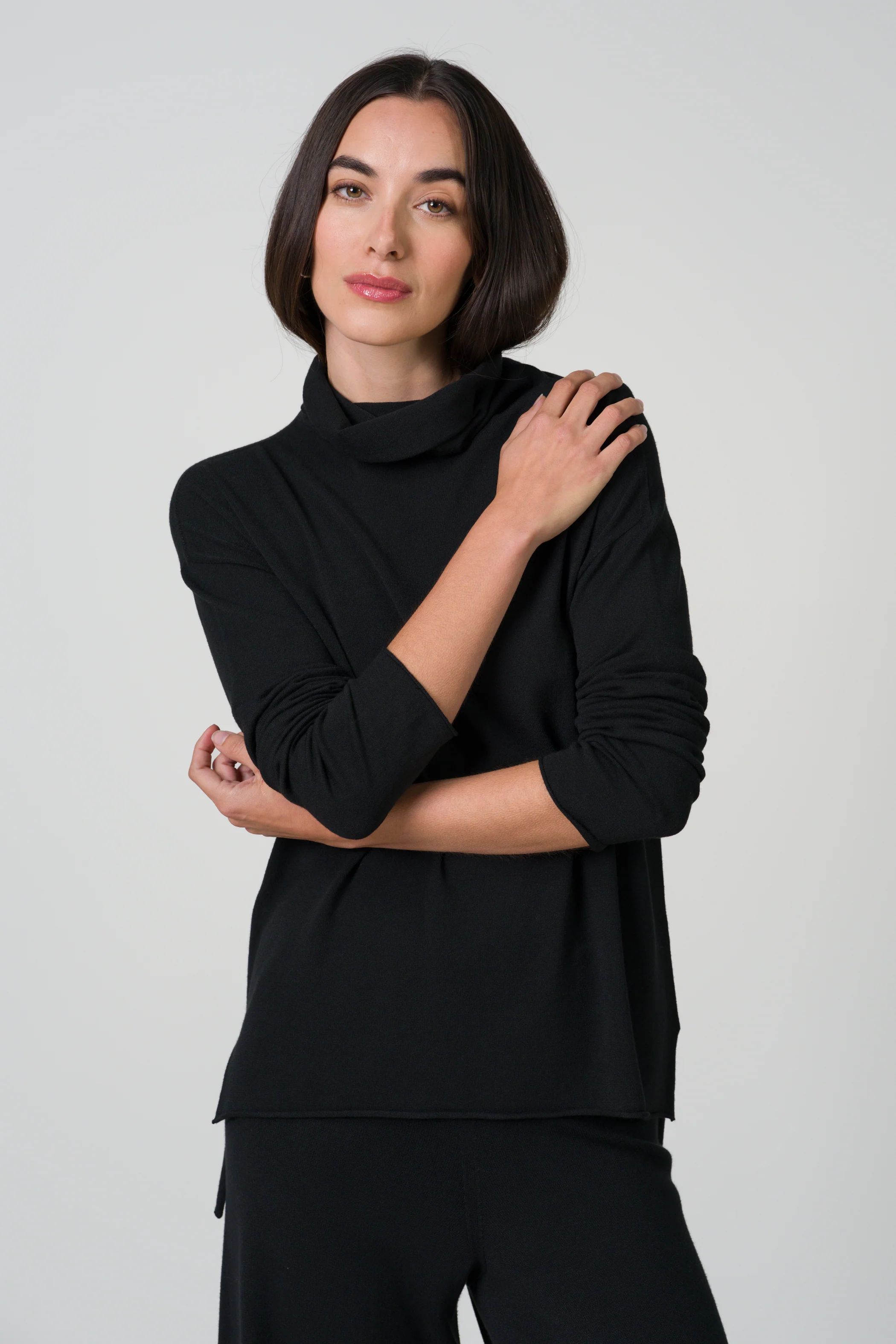 Kaia Roll Neck | Black | Fine Knit - Image 4
