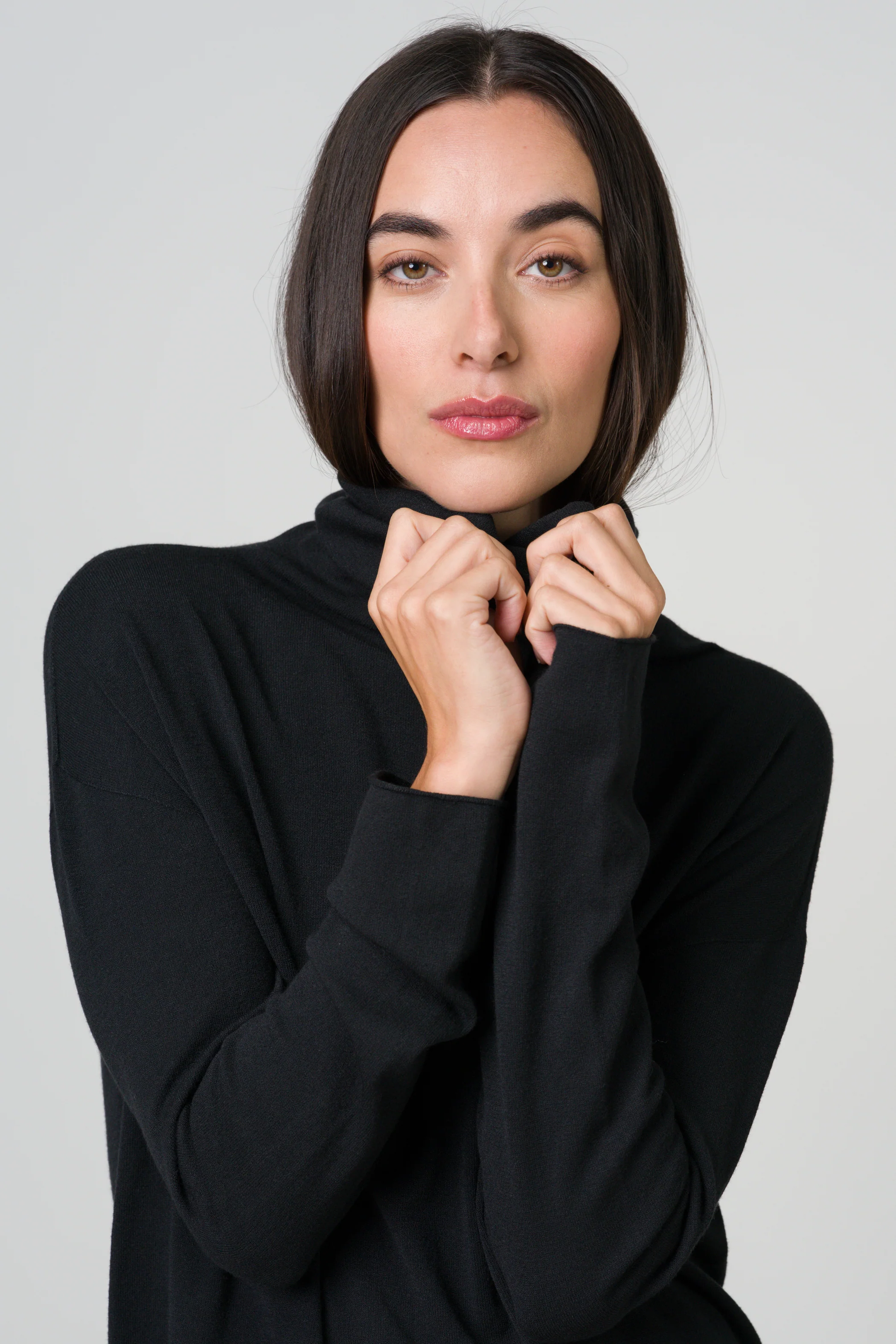 Kaia Roll Neck | Black | Fine Knit - Image 6