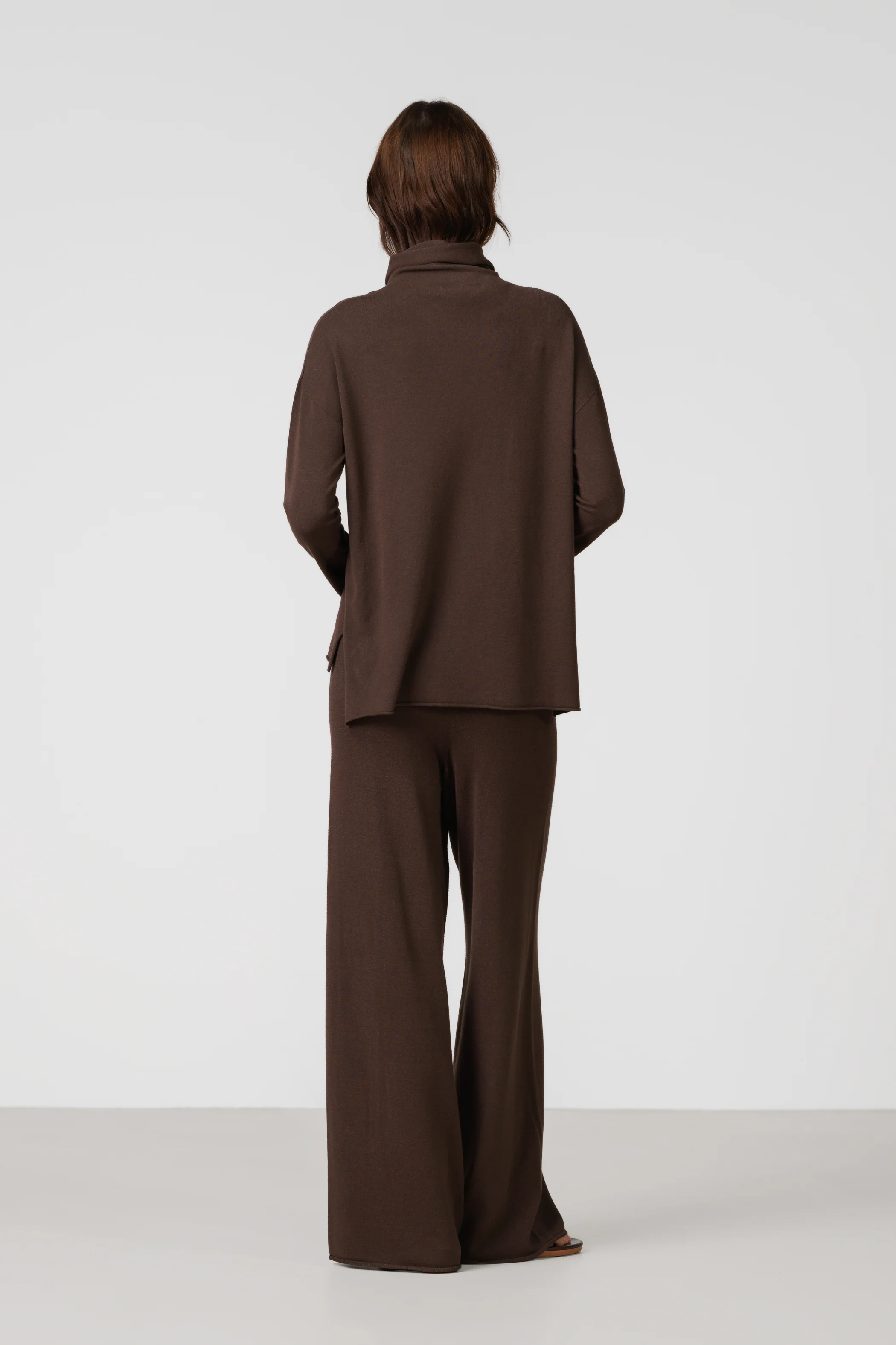 Kaia Roll Neck | Chocolate Brown | Fine Knit - Image 3