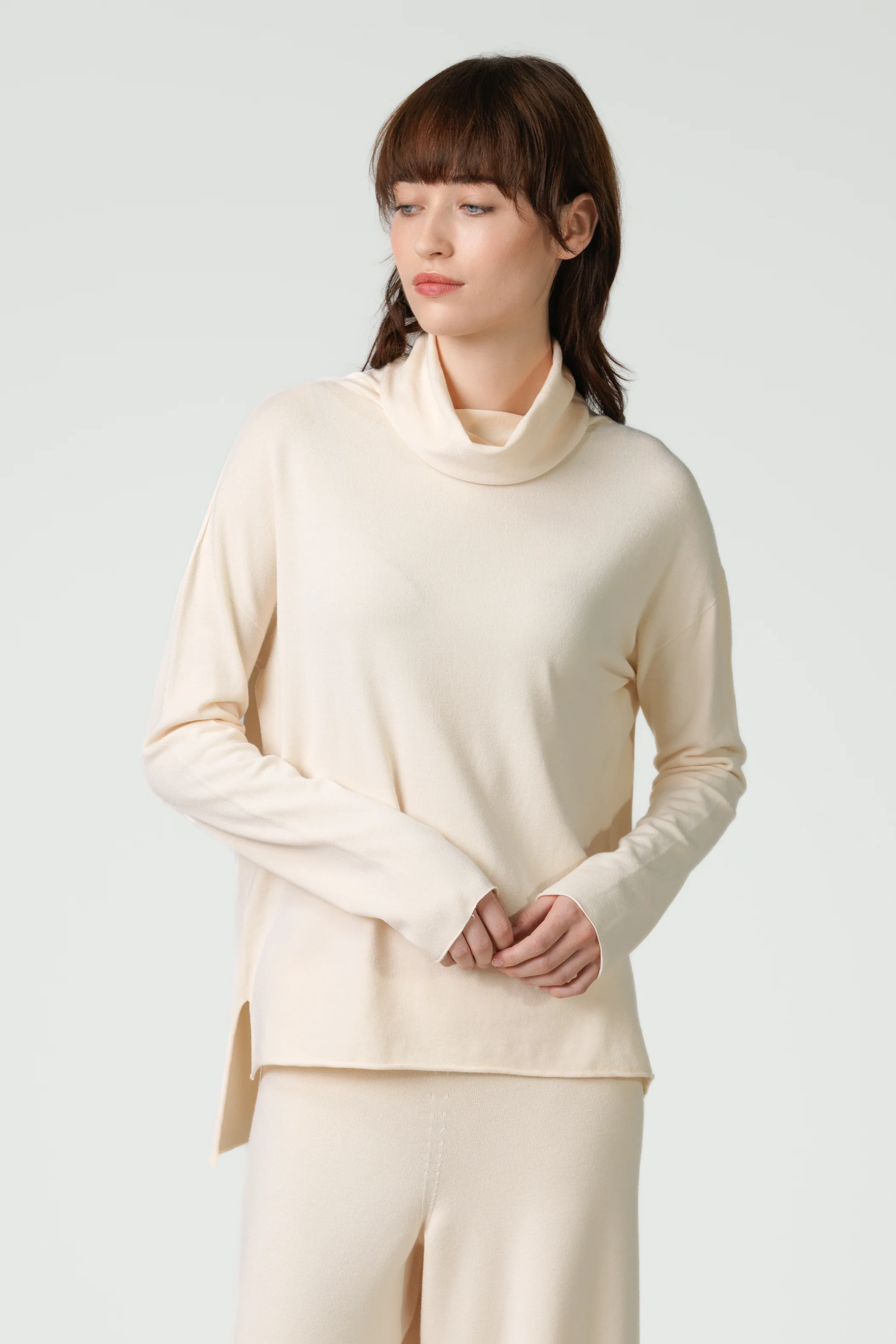 Kaia Roll Neck | Cream | Fine Knit - Image 2