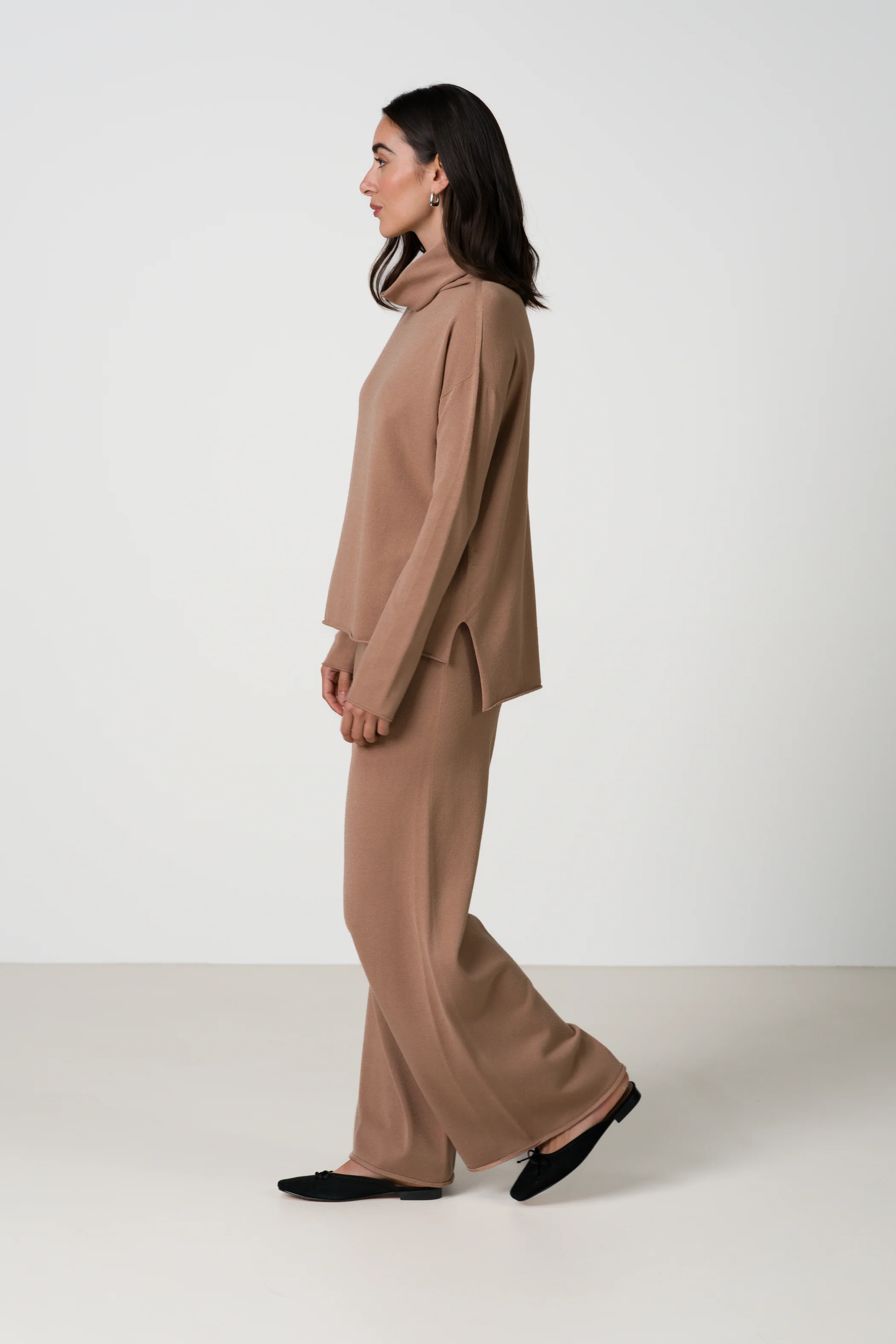Kaia Roll Neck | Chestnut Brown | Fine Knit - Image 2