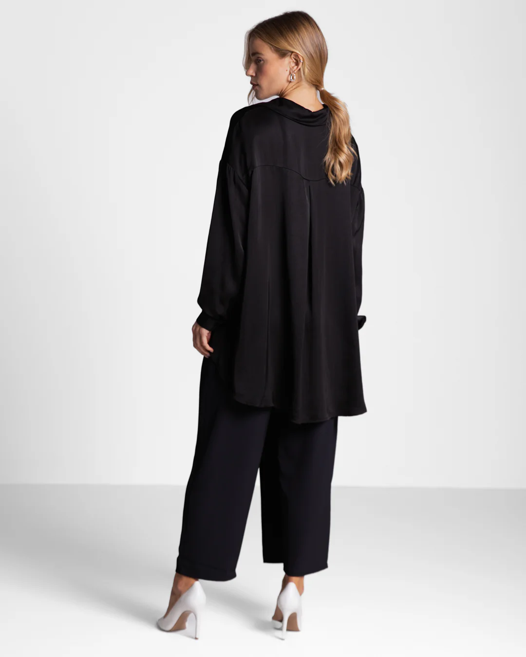 Kailin Satin Shirt | Black - Image 2