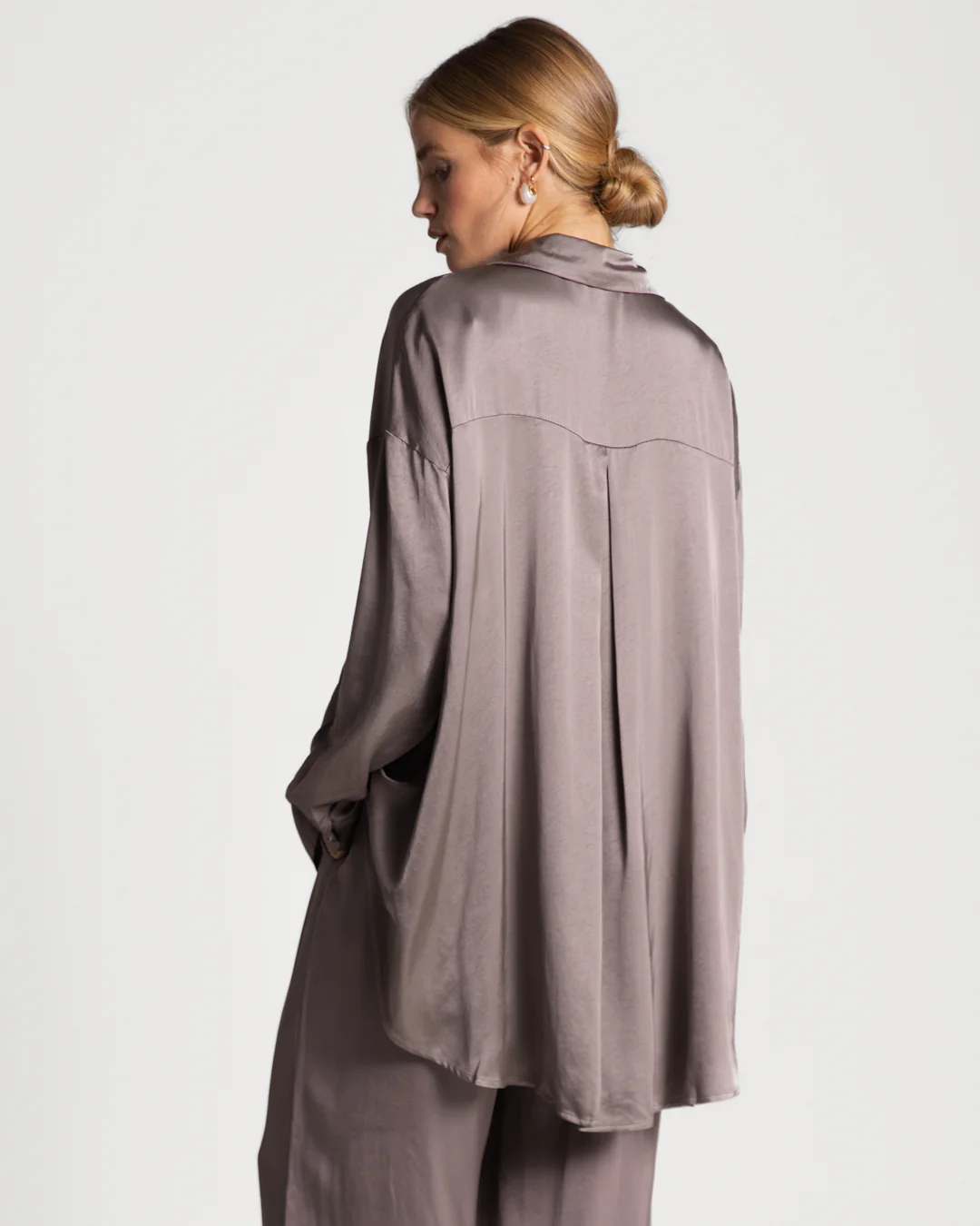 Kailin Satin Shirt | Mink - Image 3