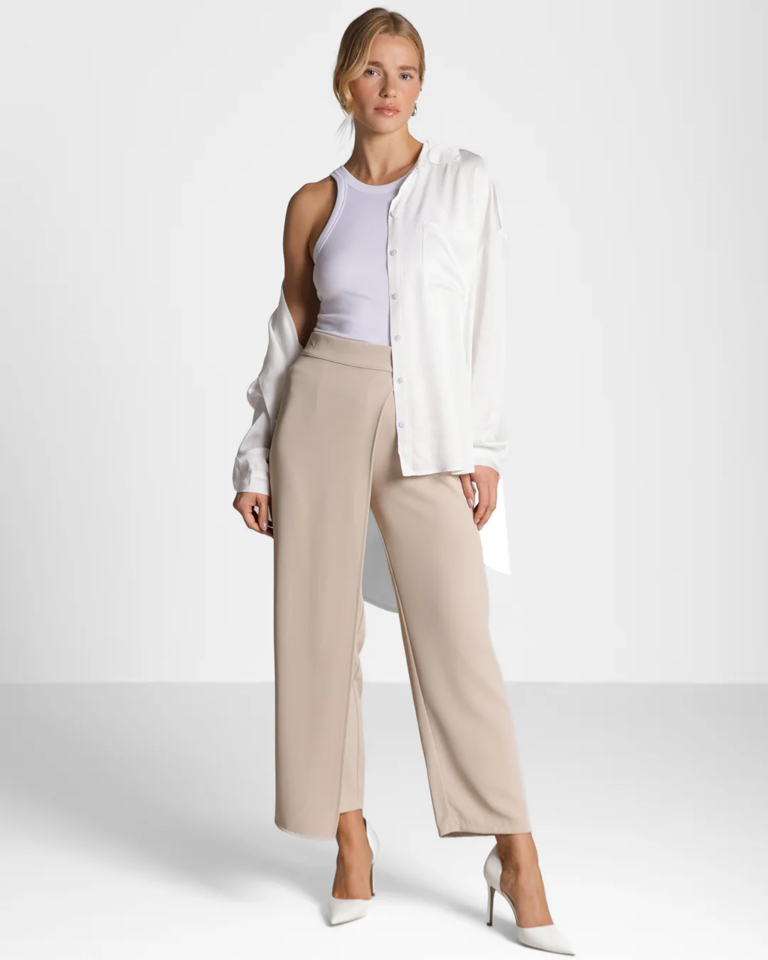 Kailin Satin Shirt | White - Image 4