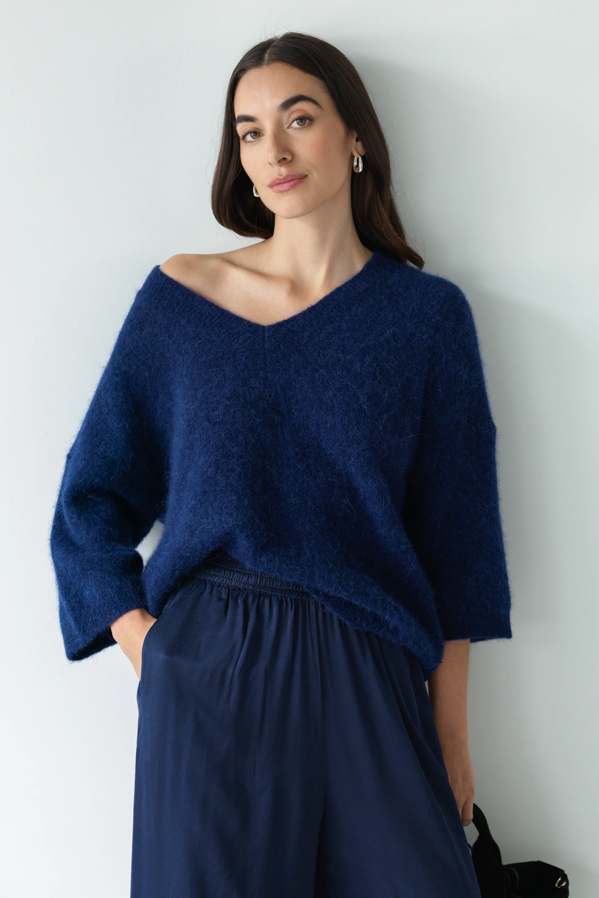 Kelly Sweater | Navy | Alpaca-Wool Blend - Image 3