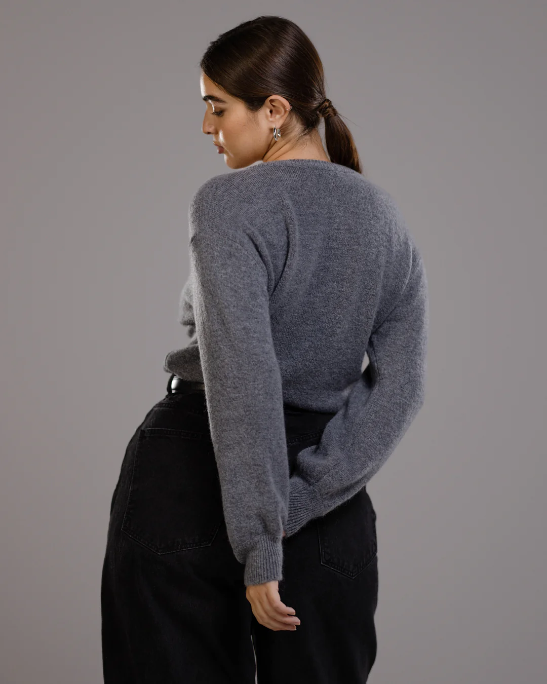 Kelsey Button Up Cardigan | Grey | Alpaca-Wool Blend - Image 2