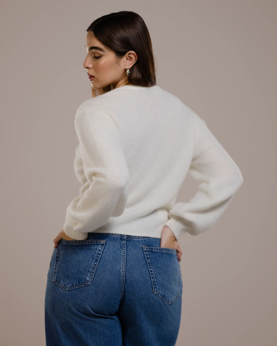 Kelsey Button Up Cardigan | Ivory | Alpaca-Wool Blend - Image 2
