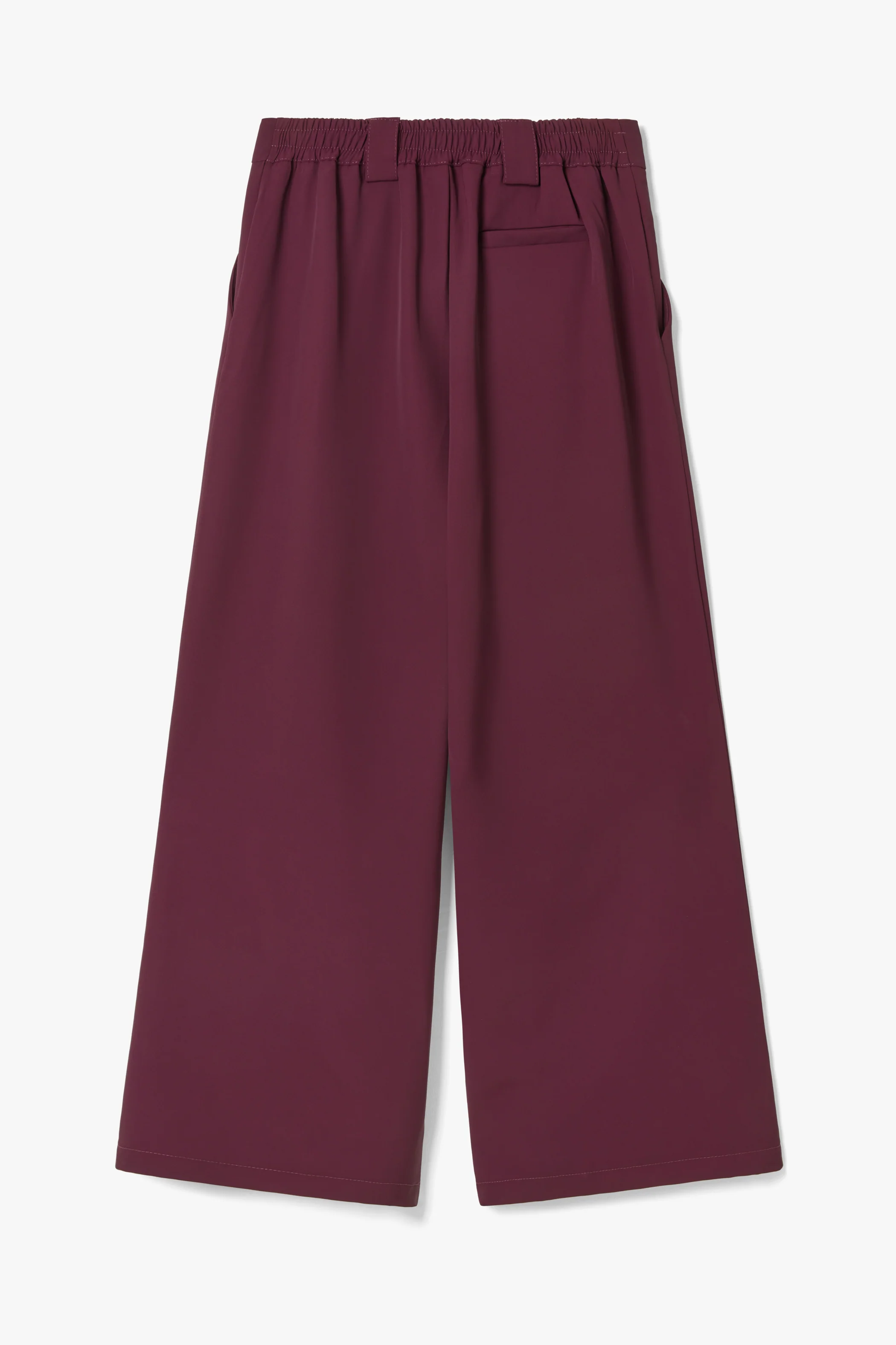 Lana Pleated Elastic Waist Trousers | Burgundy - Image 12