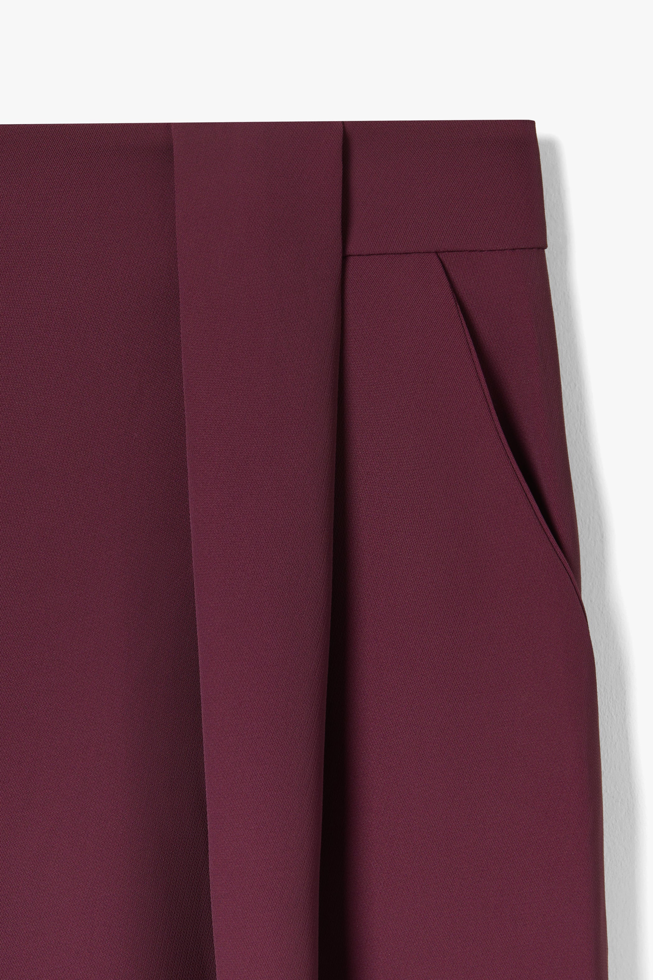 Lana Pleated Elastic Waist Trousers | Burgundy - Image 13