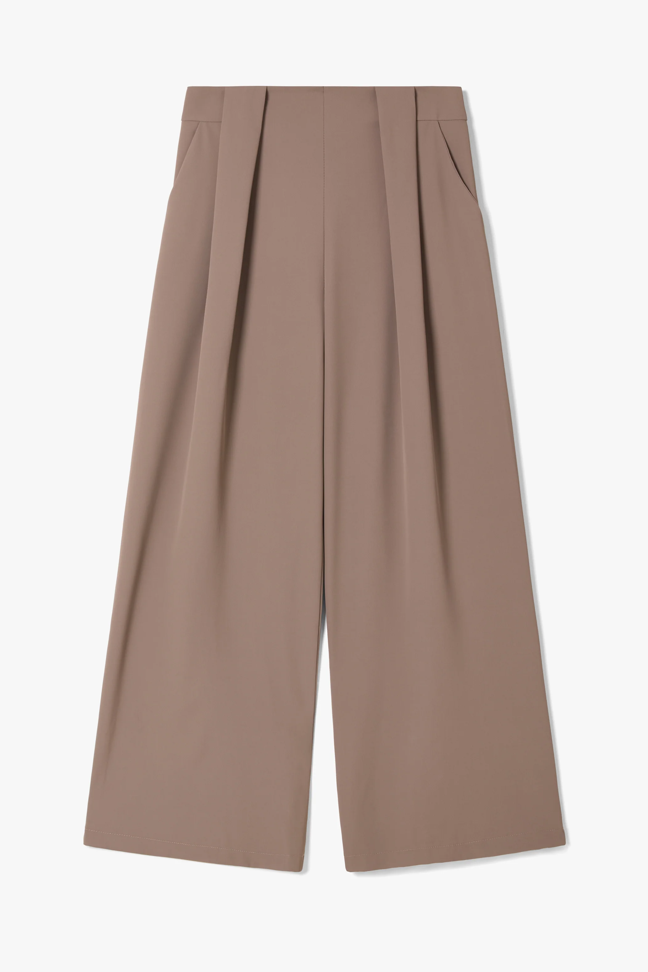 Lana Pleated Elastic Waist Trousers | Taupe - Image 8