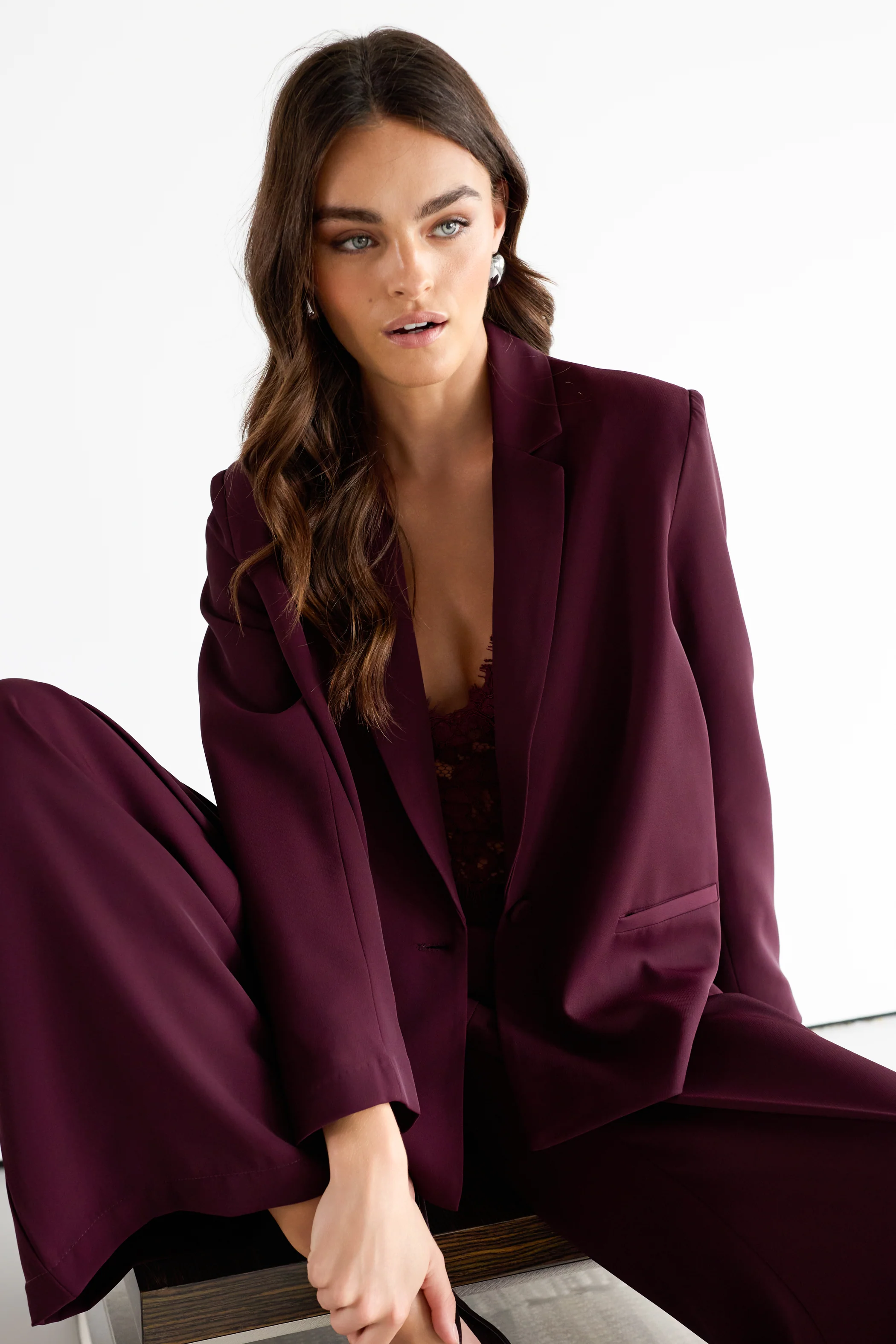 Lana Blazer | Burgundy - Image 2