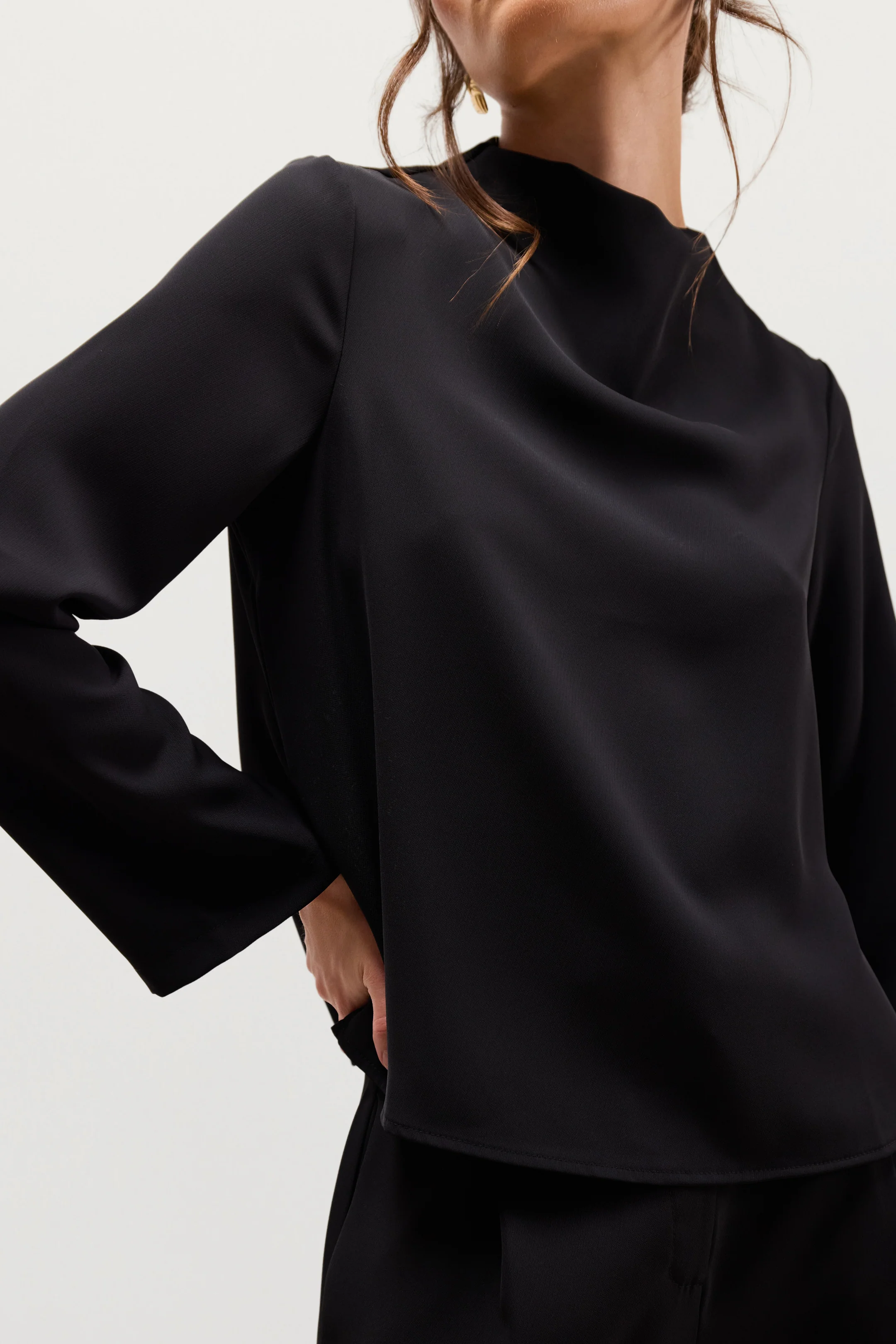 Lana High Neck Top | Black - Image 2