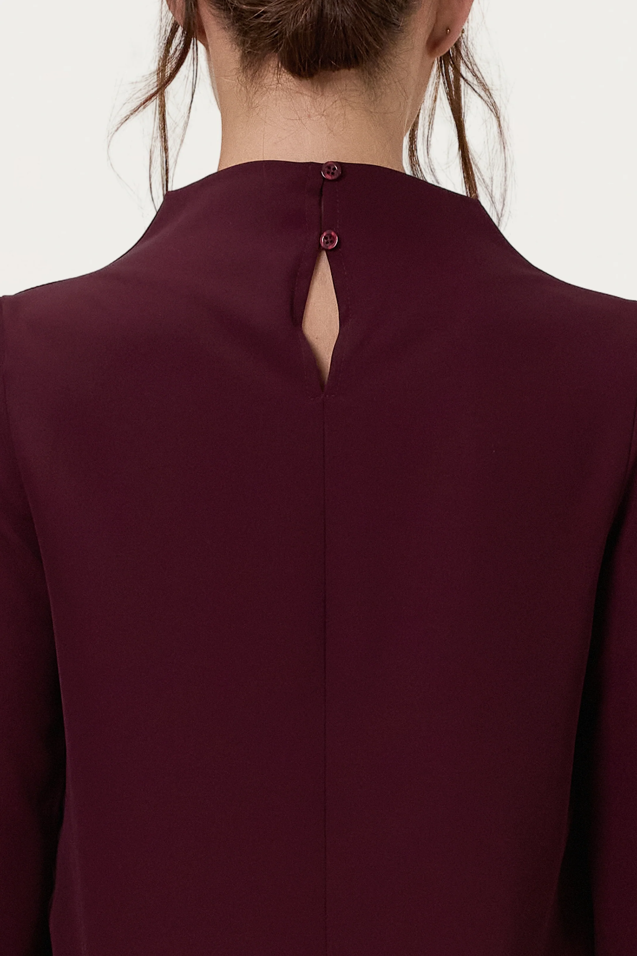 Lana High Neck Top | Burgundy - Image 3