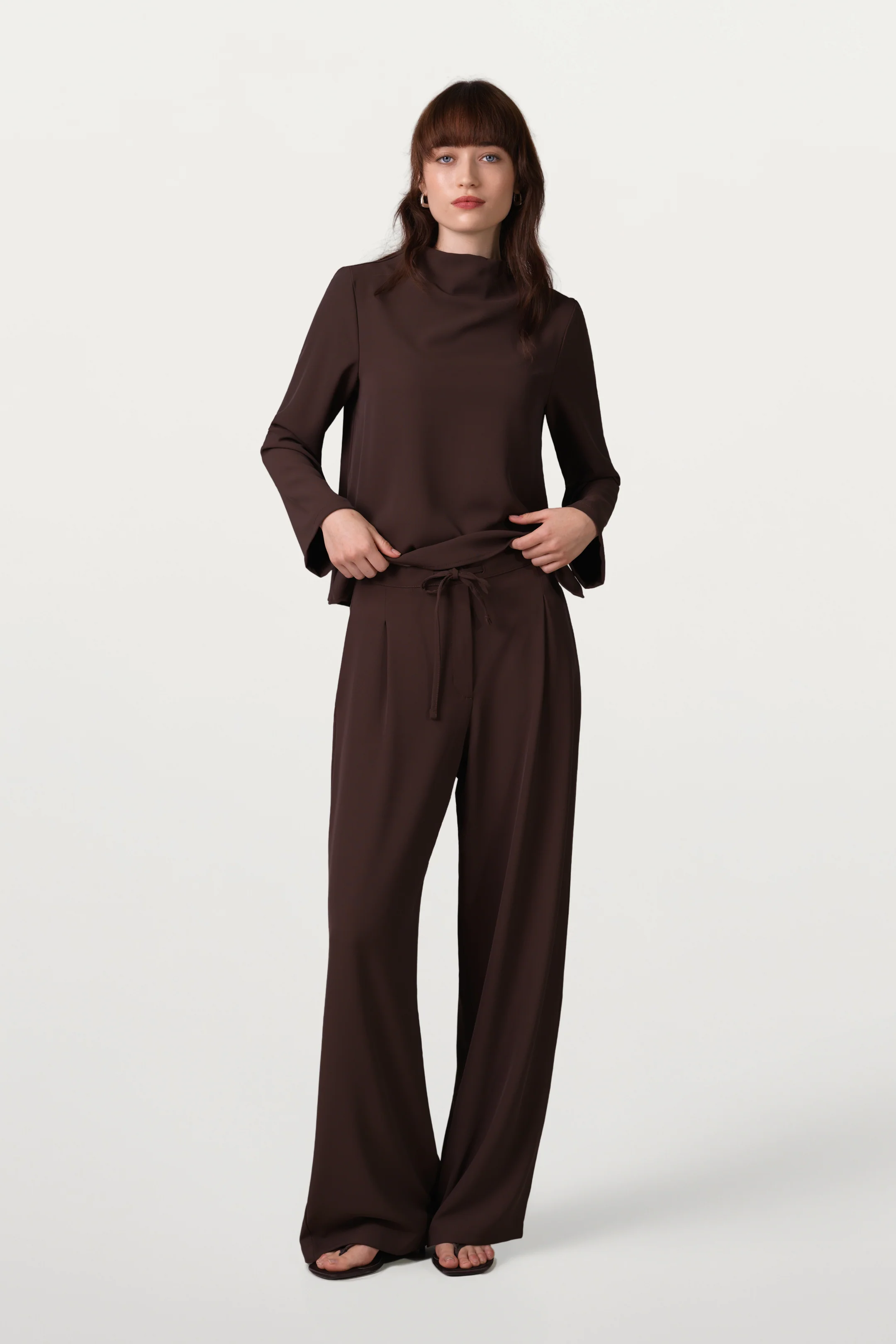 Lana High Neck Top | Espresso Brown - Image 3