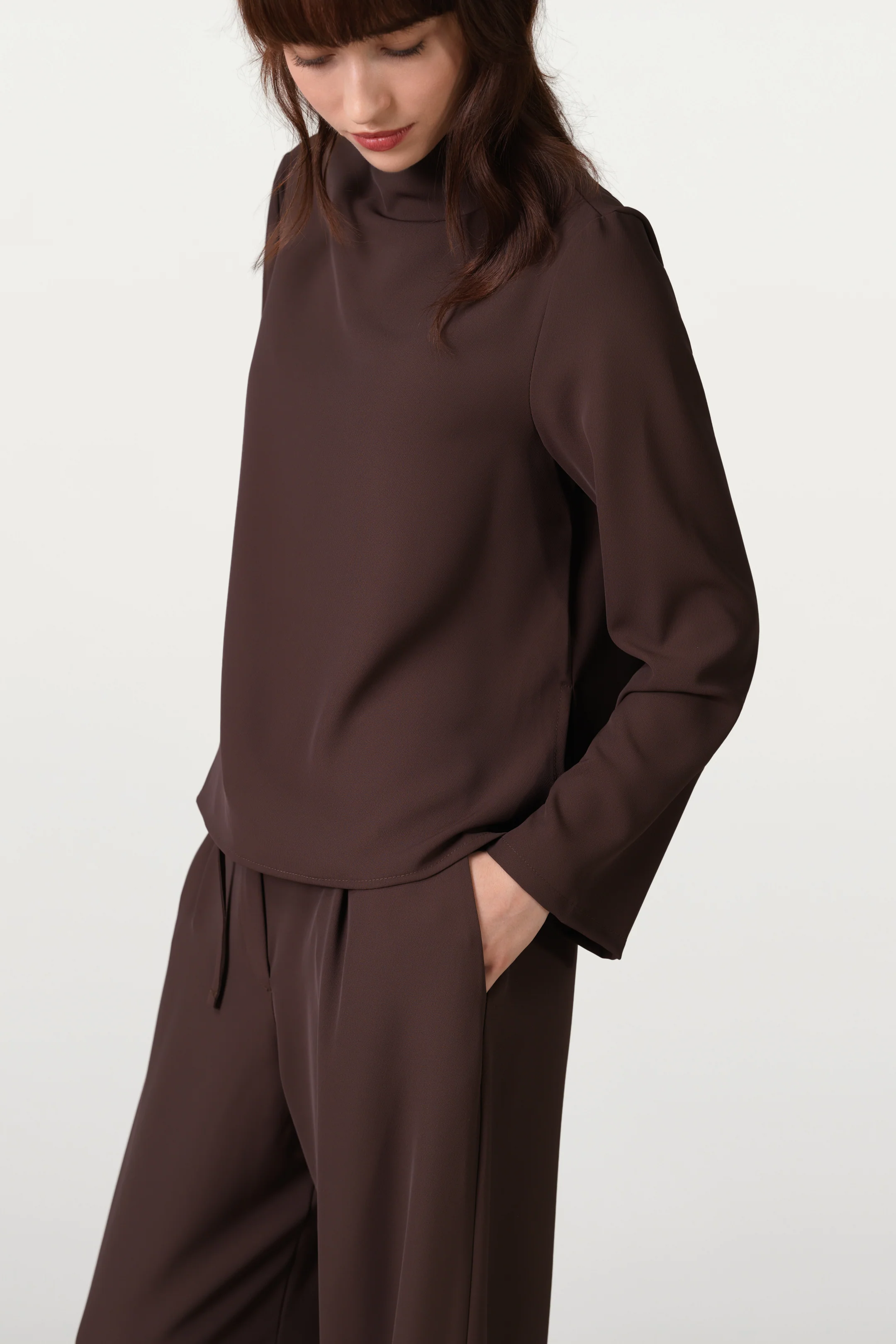 Lana High Neck Top | Espresso Brown - Image 4
