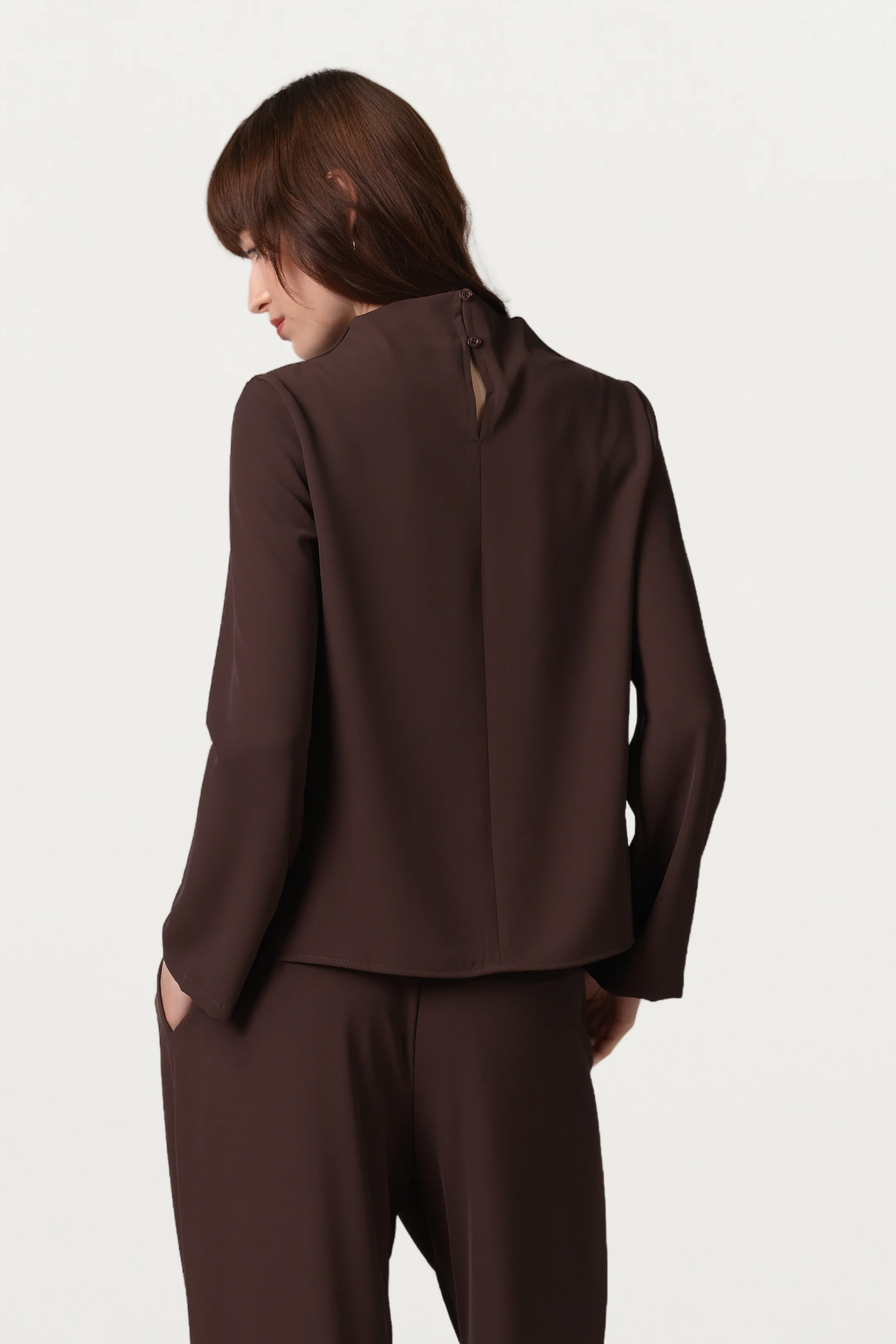 Lana High Neck Top | Espresso Brown - Image 5