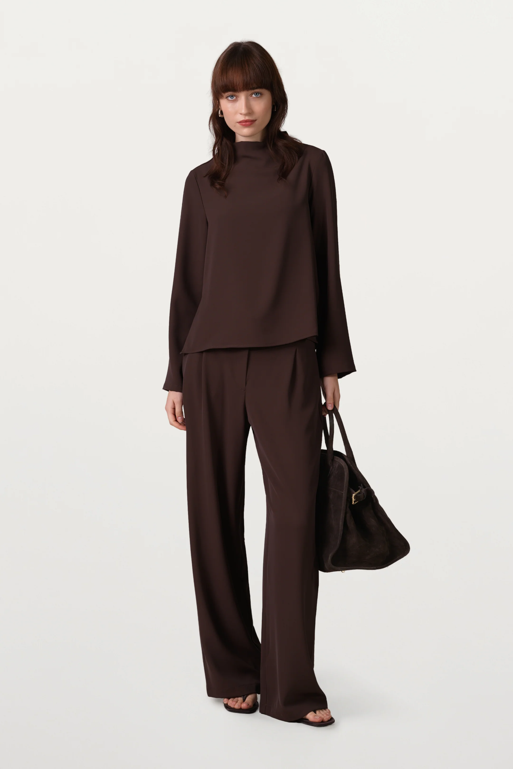 Lana High Neck Top | Espresso Brown - Image 6
