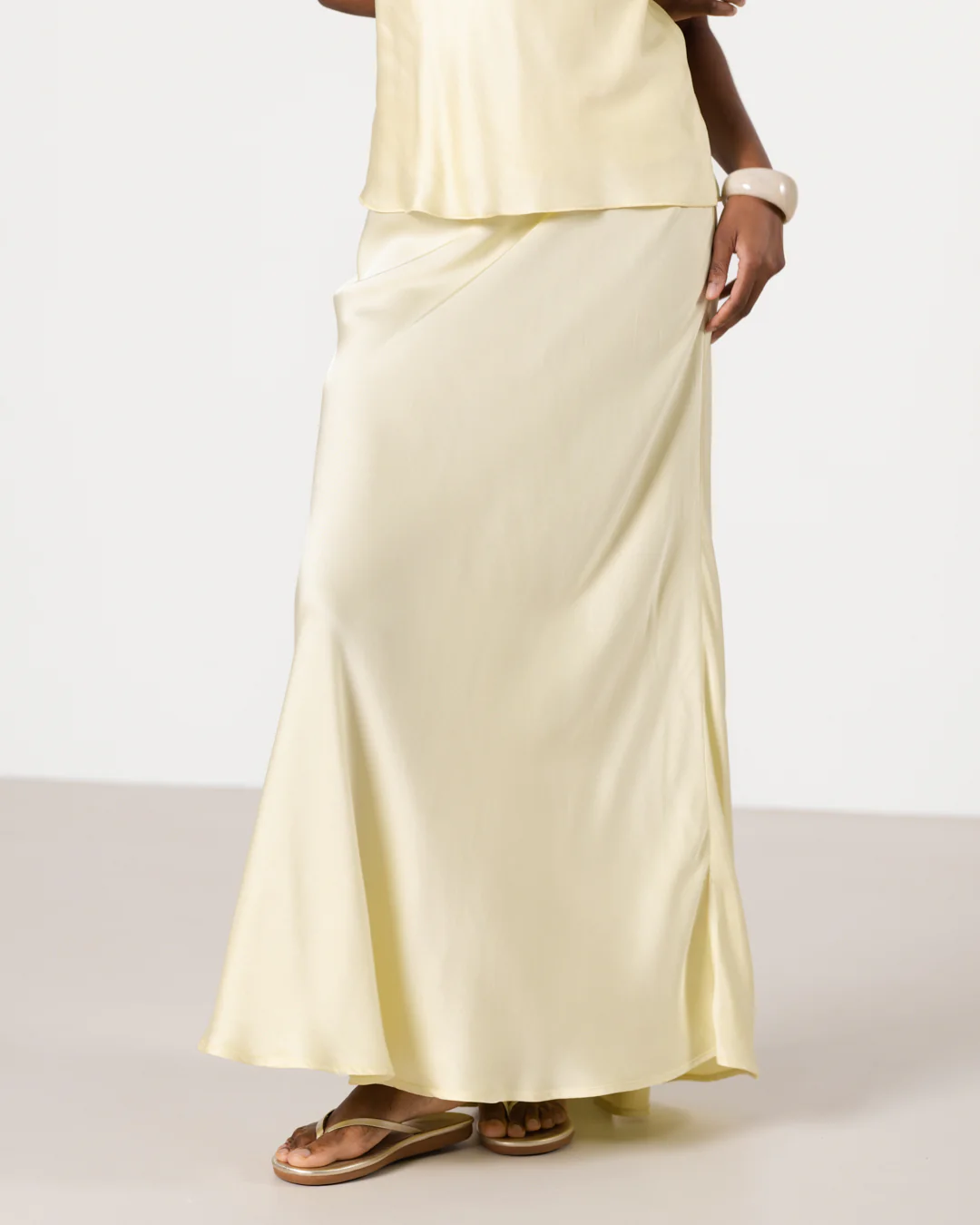 Lexi Satin Maxi Skirt | Butter Yellow - Image 4