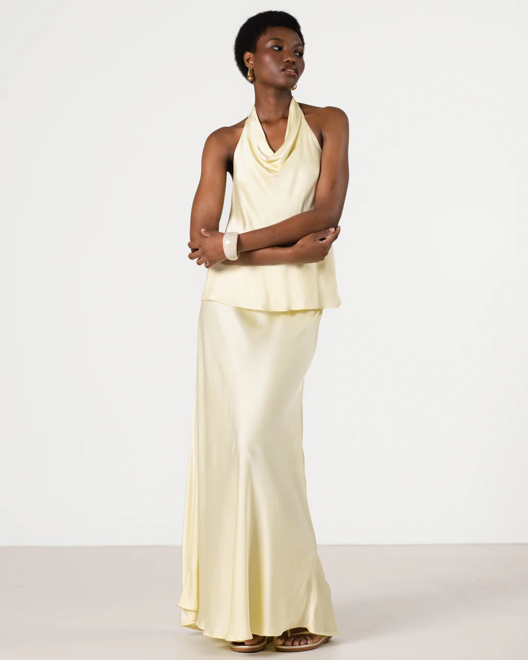 Lexi Satin Maxi Skirt | Butter Yellow - Image 5