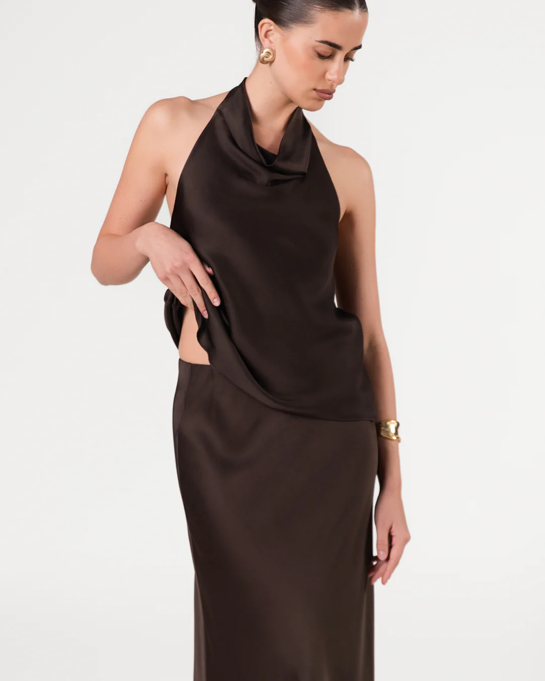 Lexi Satin Maxi Skirt | Cocoa Soleil - Image 4