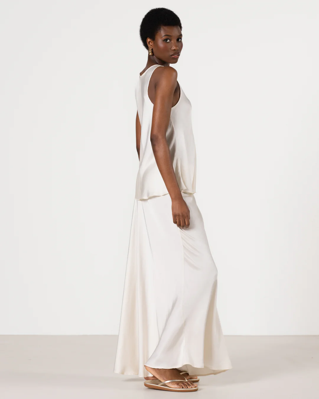 Lexi Satin Maxi Skirt | Ivory - Image 5