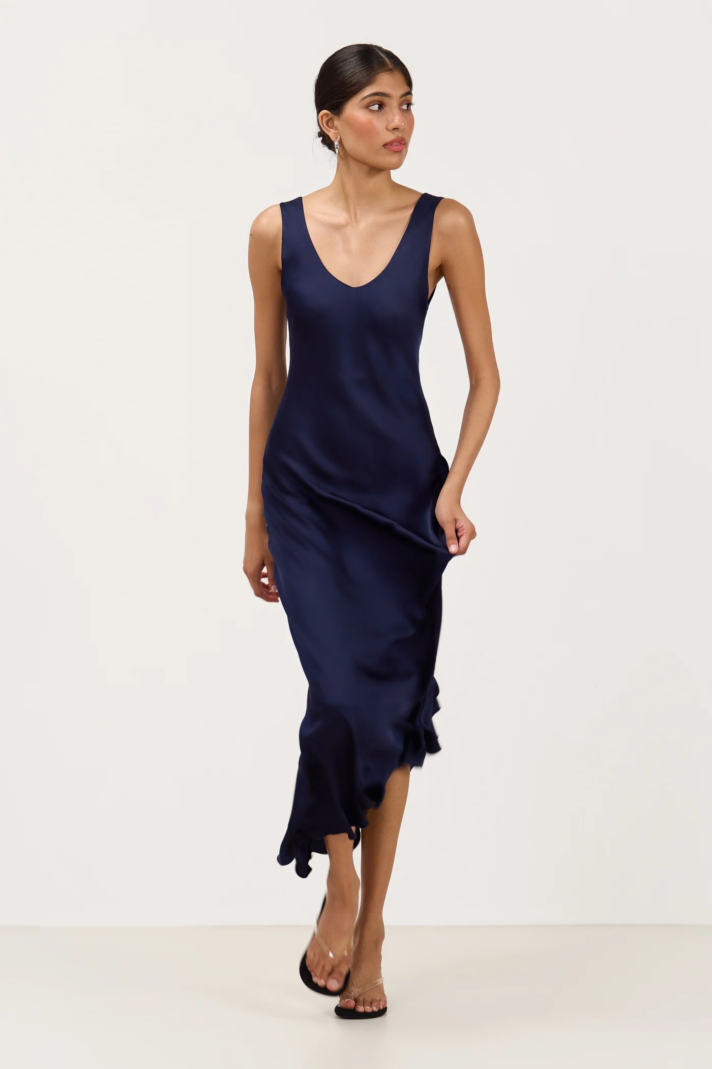 Liora Satin Maxi Dress | Midnight