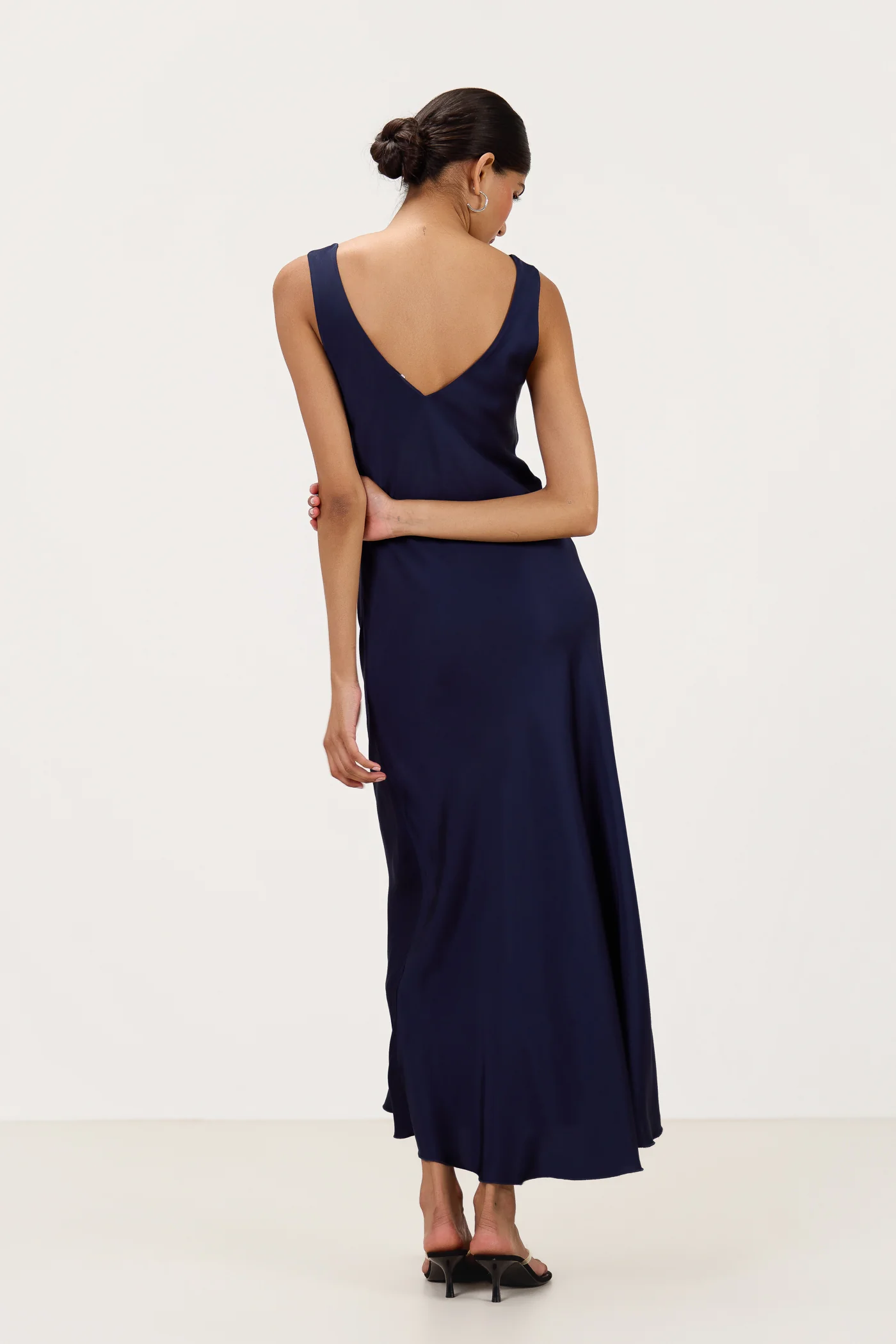 Liora Satin Maxi Dress | Midnight - Image 3