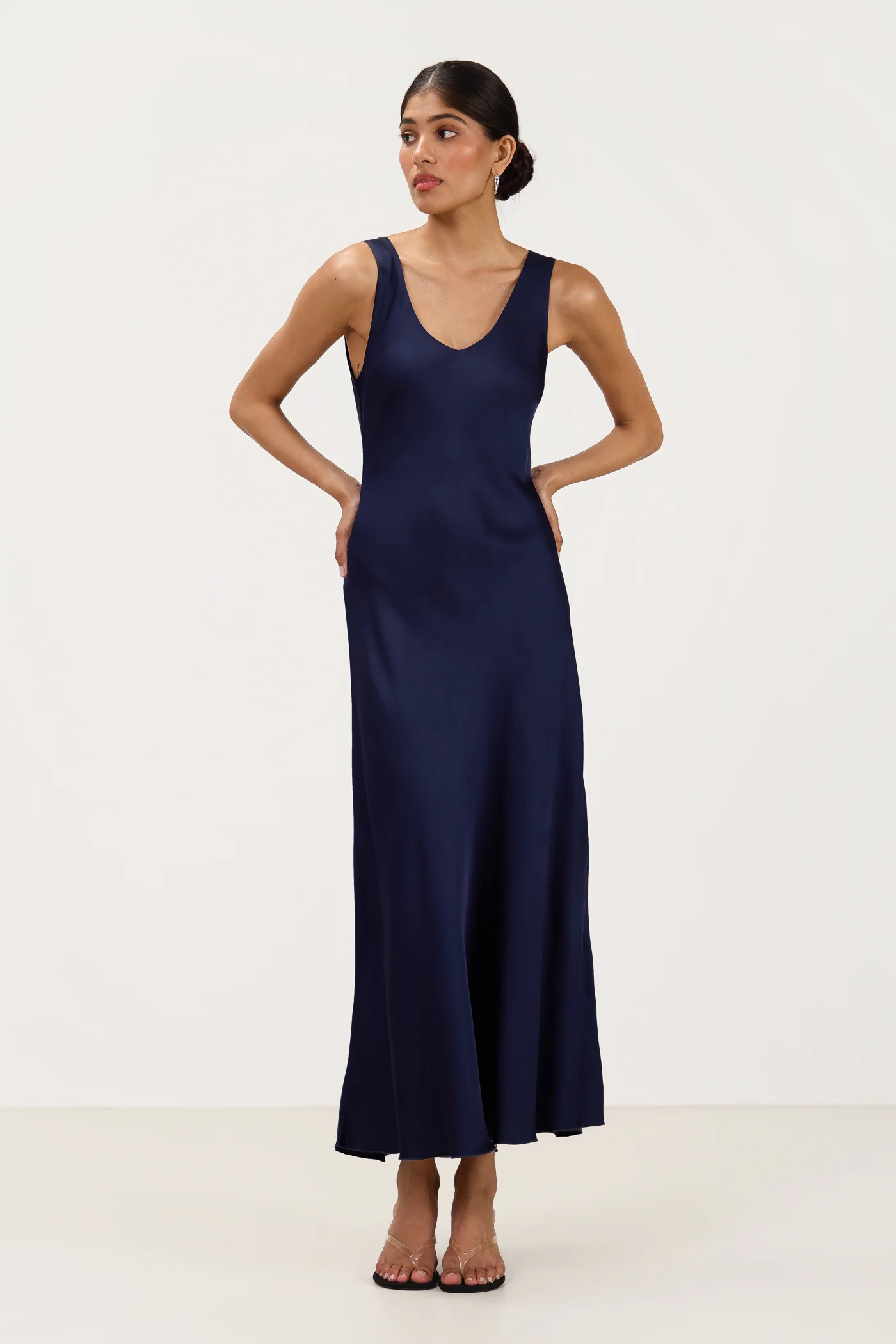 Liora Satin Maxi Dress | Midnight - Image 4