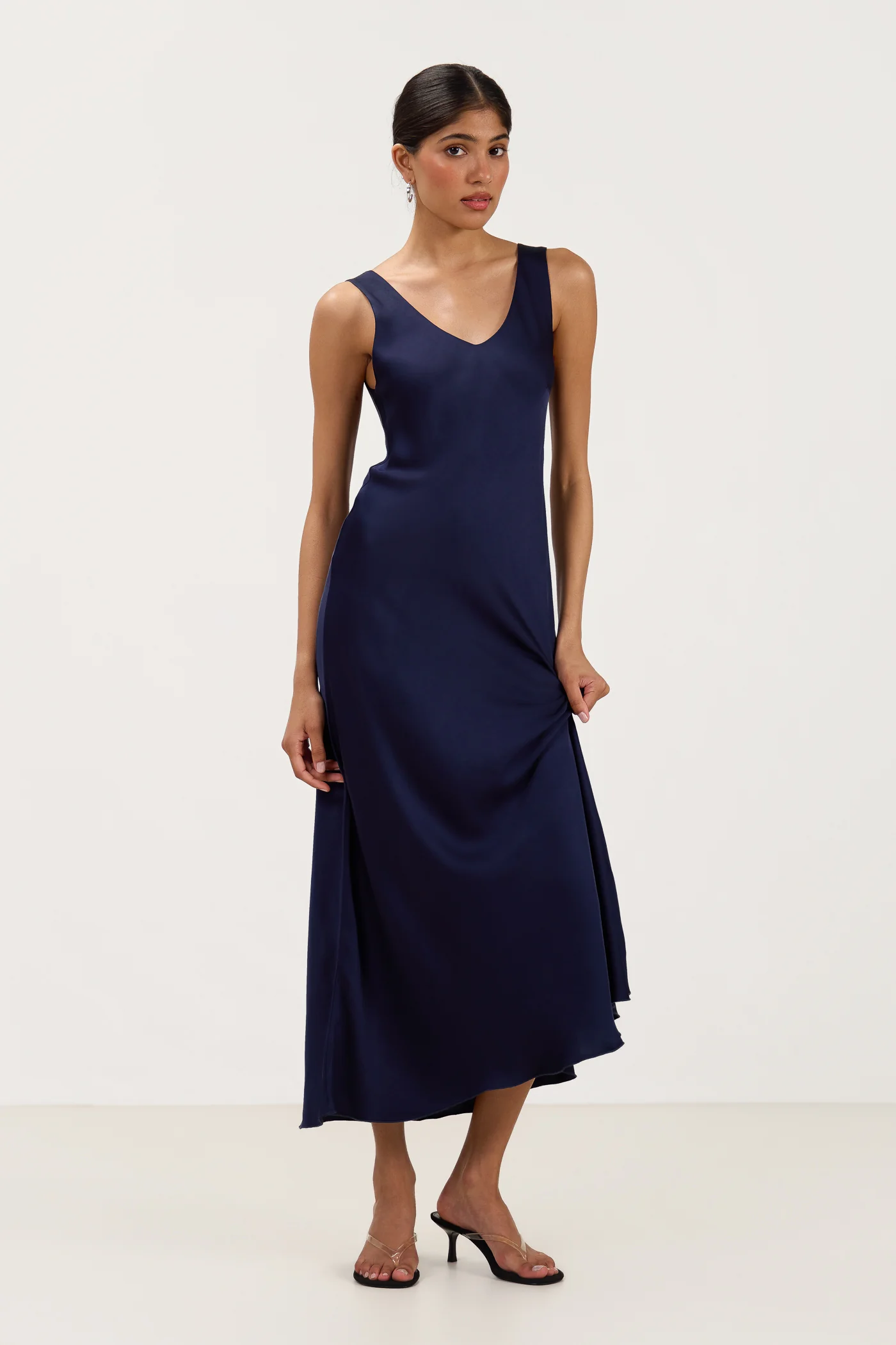 Liora Satin Maxi Dress | Midnight - Image 5
