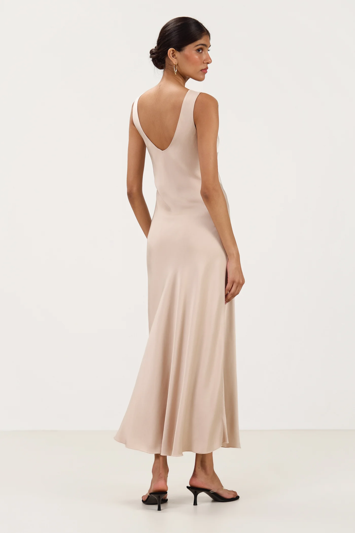 Liora Satin Maxi Dress | Sand - Image 2
