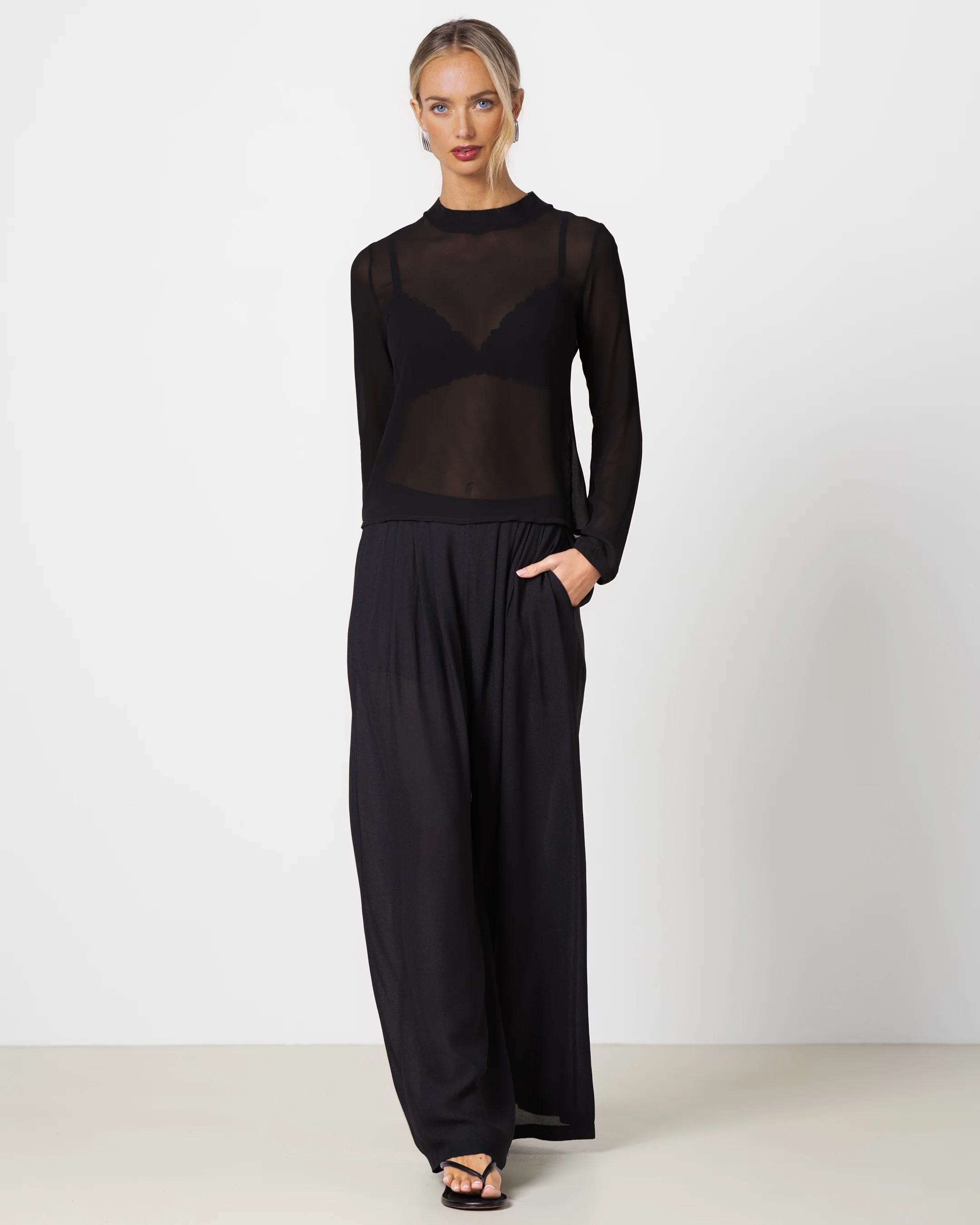 Lola Sheer Top | Black - Image 4