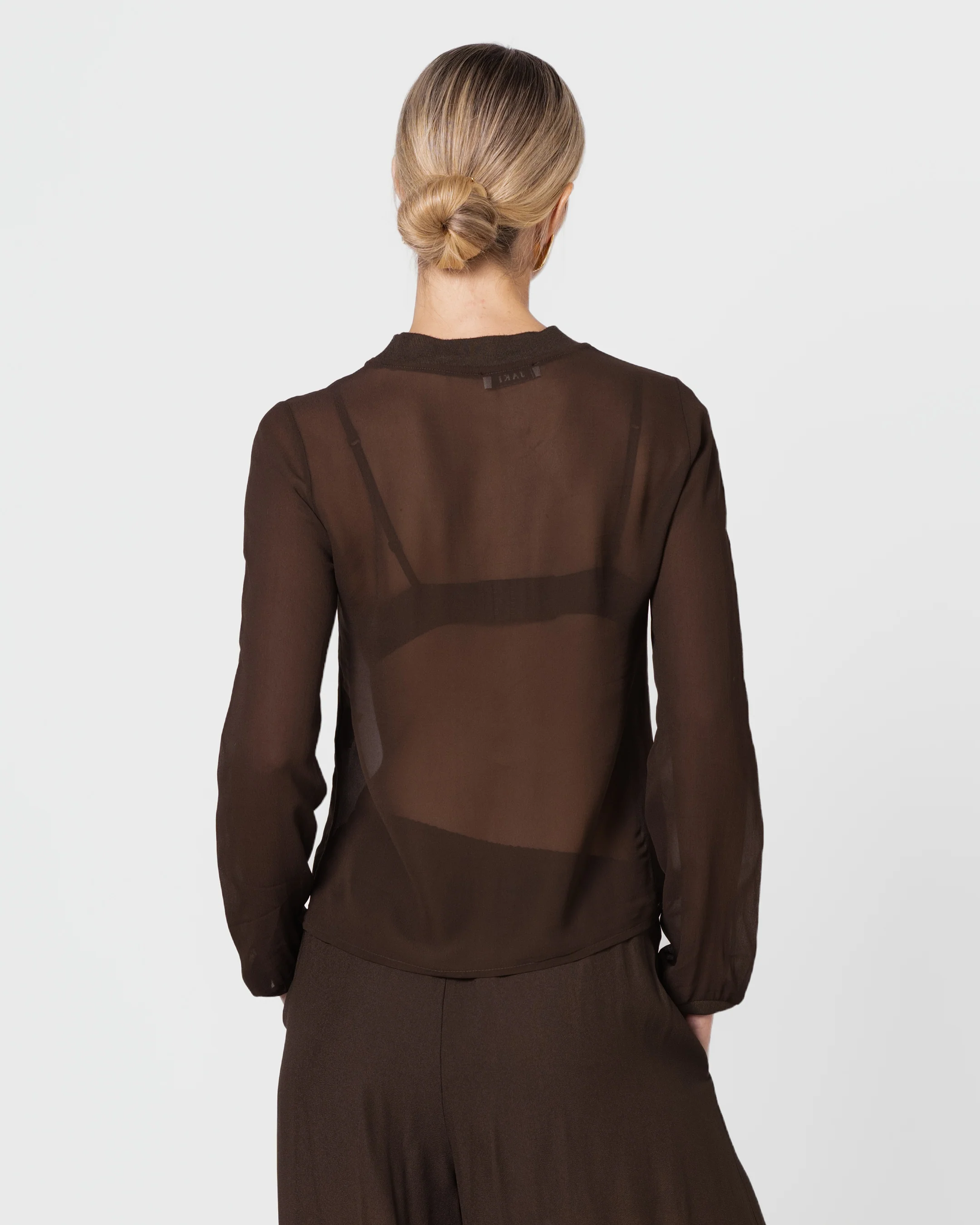 Lola Sheer Top | Chocolate Brown - Image 3