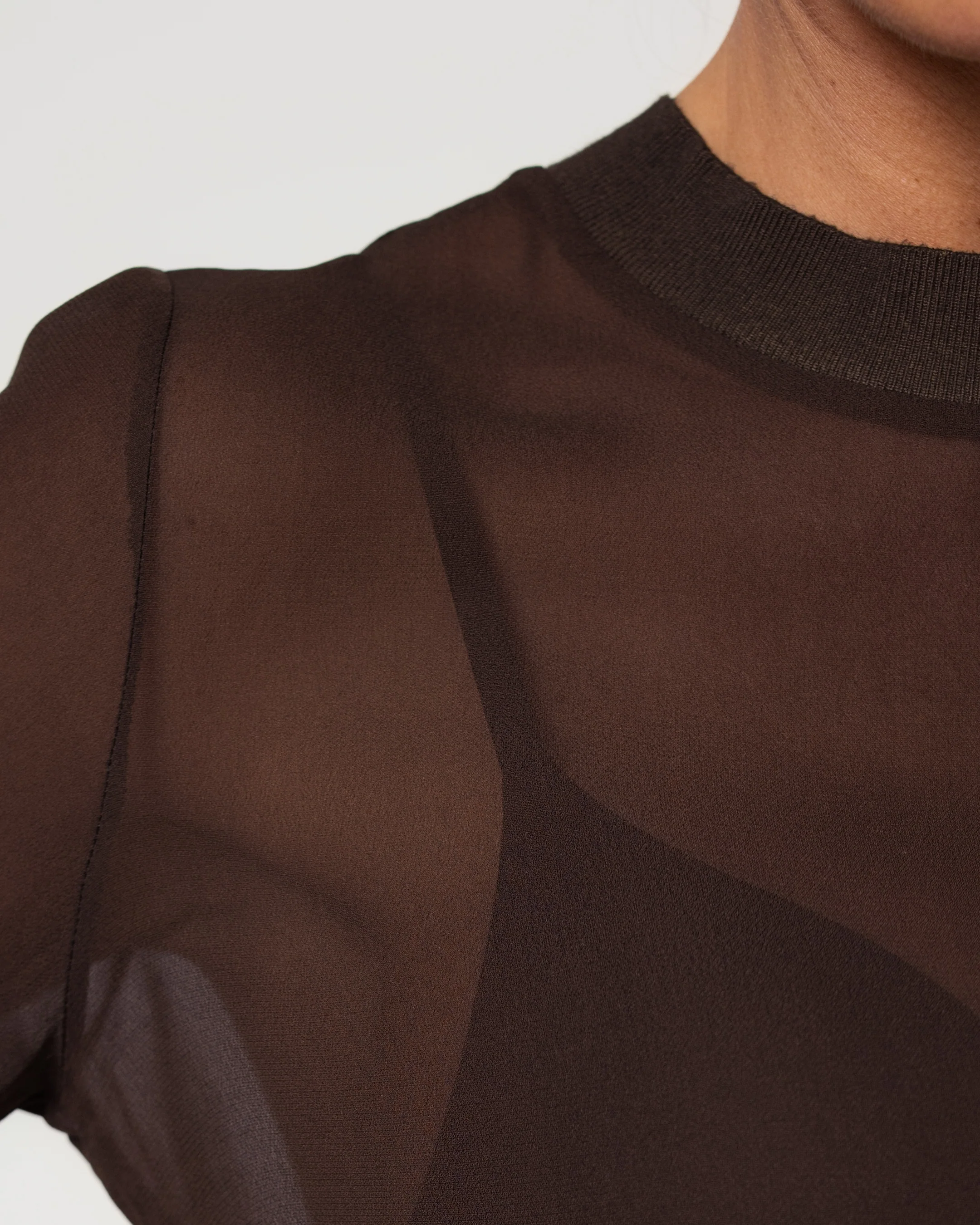 Lola Sheer Top | Chocolate Brown - Image 4